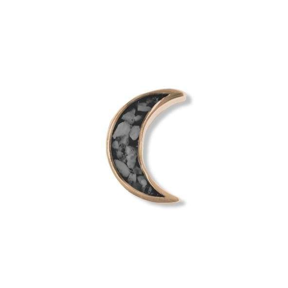 EverWith Small Moon Memorial Ashes Element for Glass Locket 9k Rose Gold Black