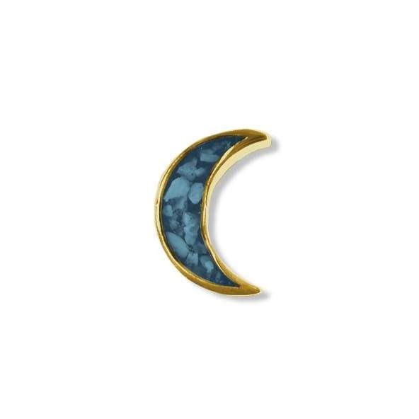 EverWith Small Moon Memorial Ashes Element for Glass Locket 9k Yellow Gold Blue