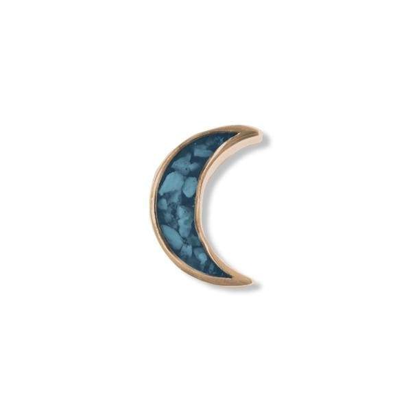 EverWith Small Moon Memorial Ashes Element for Glass Locket 9k Rose Gold Blue