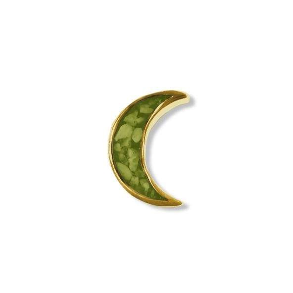 EverWith Small Moon Memorial Ashes Element for Glass Locket 9k Yellow Gold Green