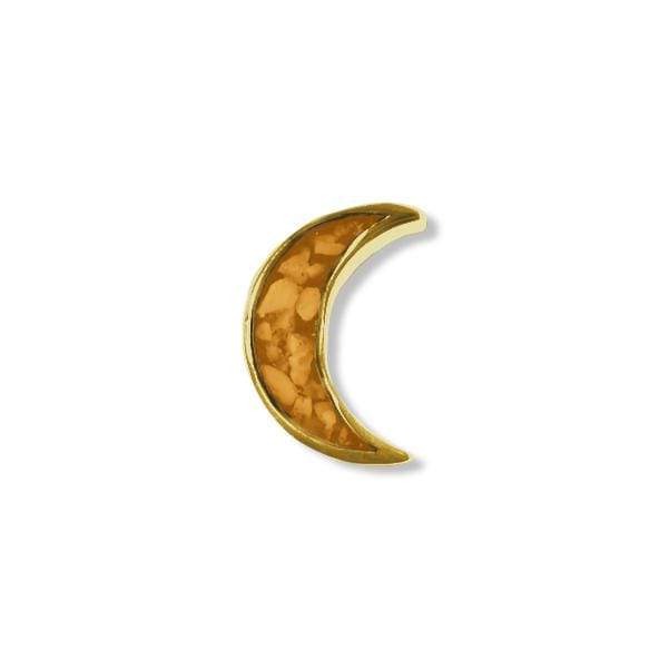 EverWith Small Moon Memorial Ashes Element for Glass Locket 9k Yellow Gold Orange