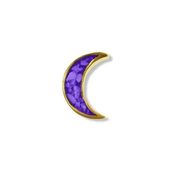 EverWith Small Moon Memorial Ashes Element for Glass Locket 9k Yellow Gold Purple