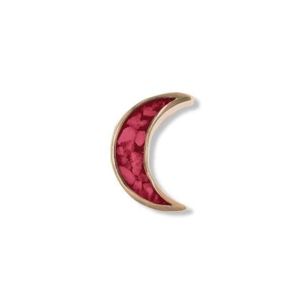 EverWith Small Moon Memorial Ashes Element for Glass Locket 9k Rose Gold Red