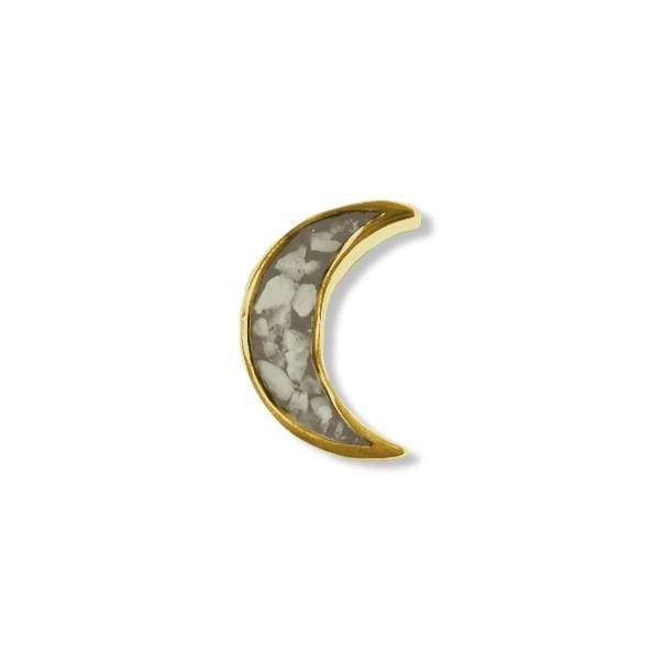 EverWith Small Moon Memorial Ashes Element for Glass Locket 9k Yellow Gold Transparent