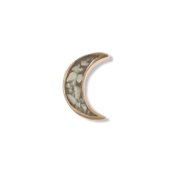 EverWith Small Moon Memorial Ashes Element for Glass Locket 9k Rose Gold Transparent