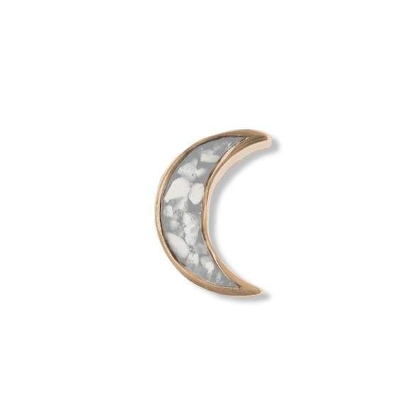 EverWith Small Moon Memorial Ashes Element for Glass Locket 9k Rose Gold White