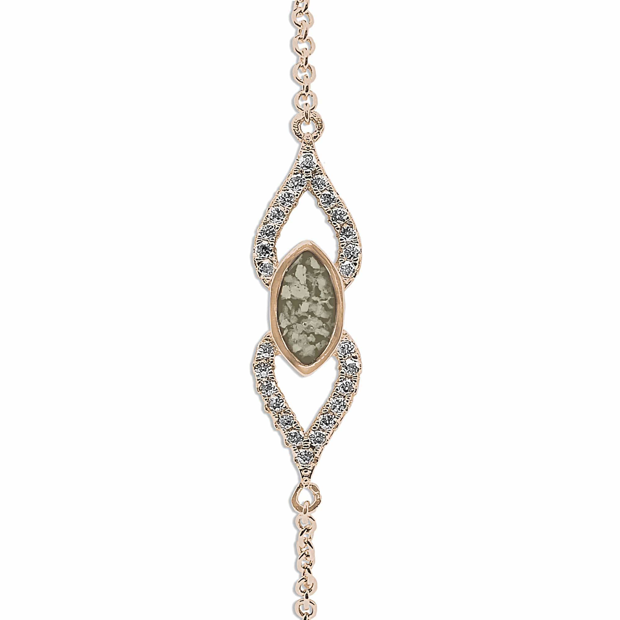EverWith Ladies Respect Memorial Ashes Bracelet with Fine Crystals 9k Rose Gold Transparent