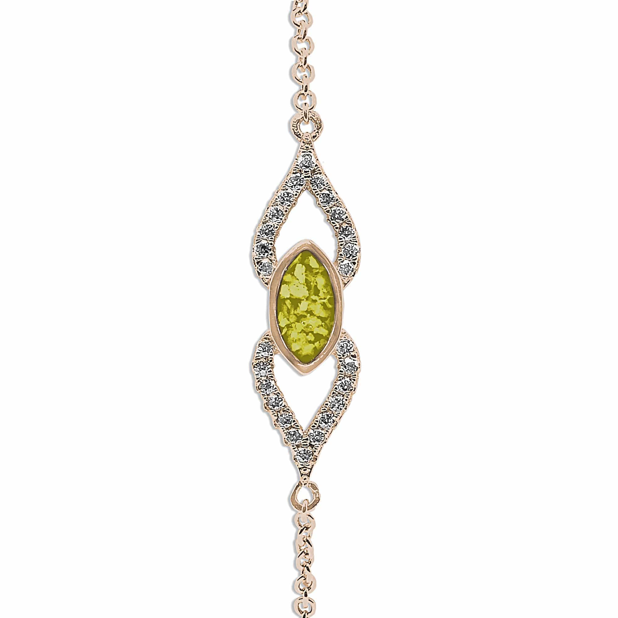 EverWith Ladies Respect Memorial Ashes Bracelet with Fine Crystals 9k Rose Gold Yellow