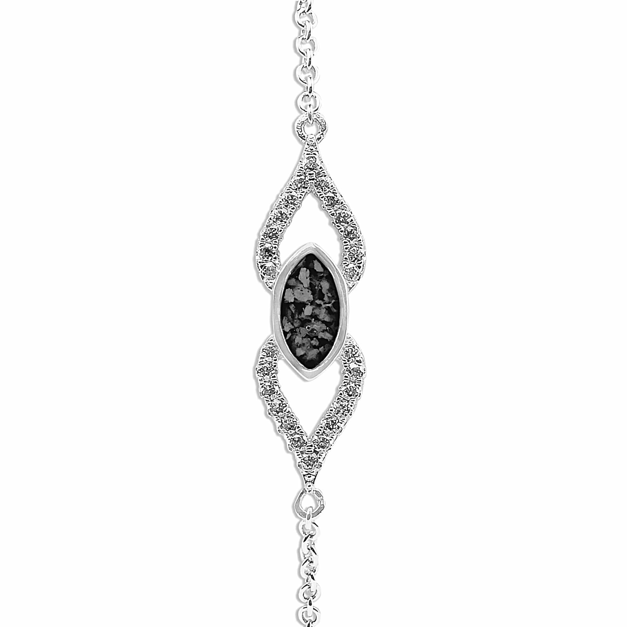 EverWith Ladies Respect Memorial Ashes Bracelet with Fine Crystals Black