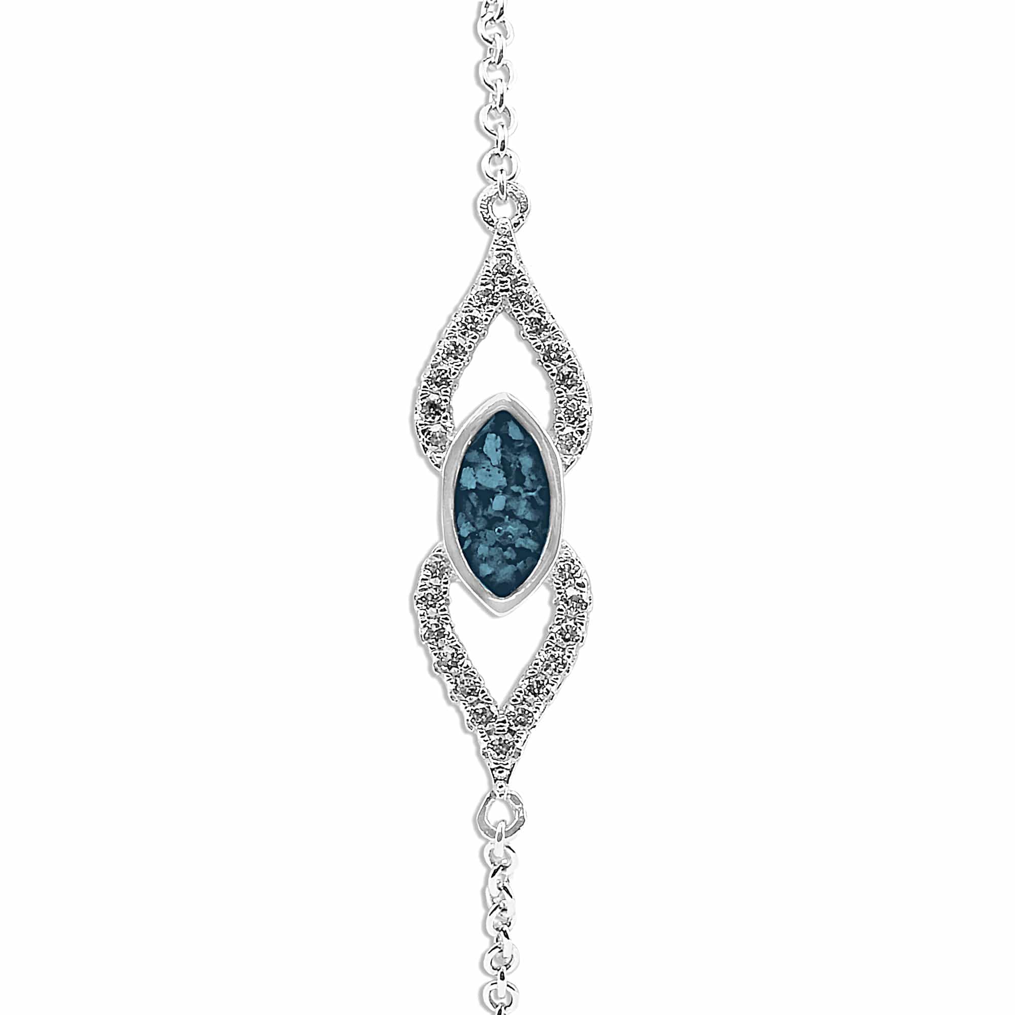 EverWith Ladies Respect Memorial Ashes Bracelet with Fine Crystals Blue