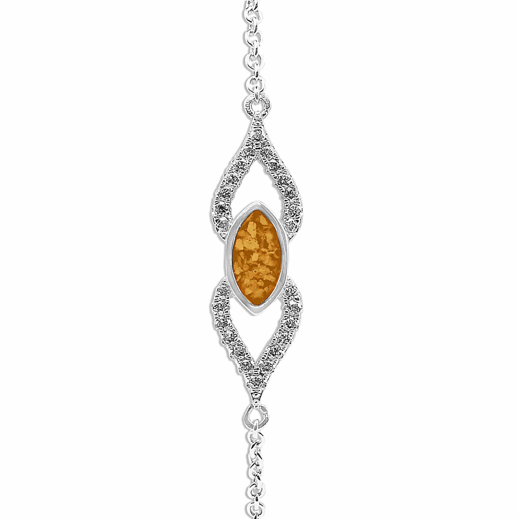 EverWith Ladies Respect Memorial Ashes Bracelet with Fine Crystals Orange