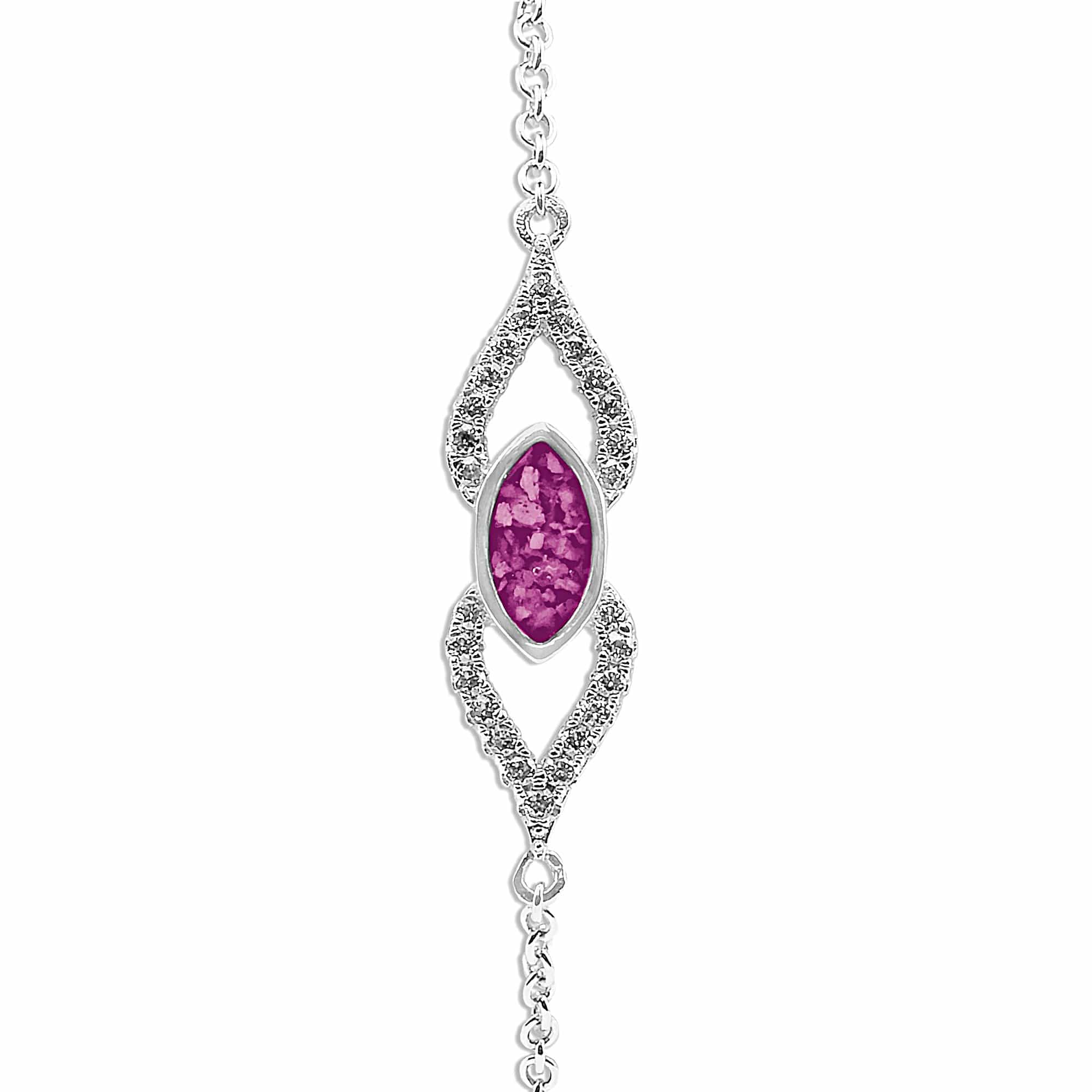 EverWith Ladies Respect Memorial Ashes Bracelet with Fine Crystals Pink