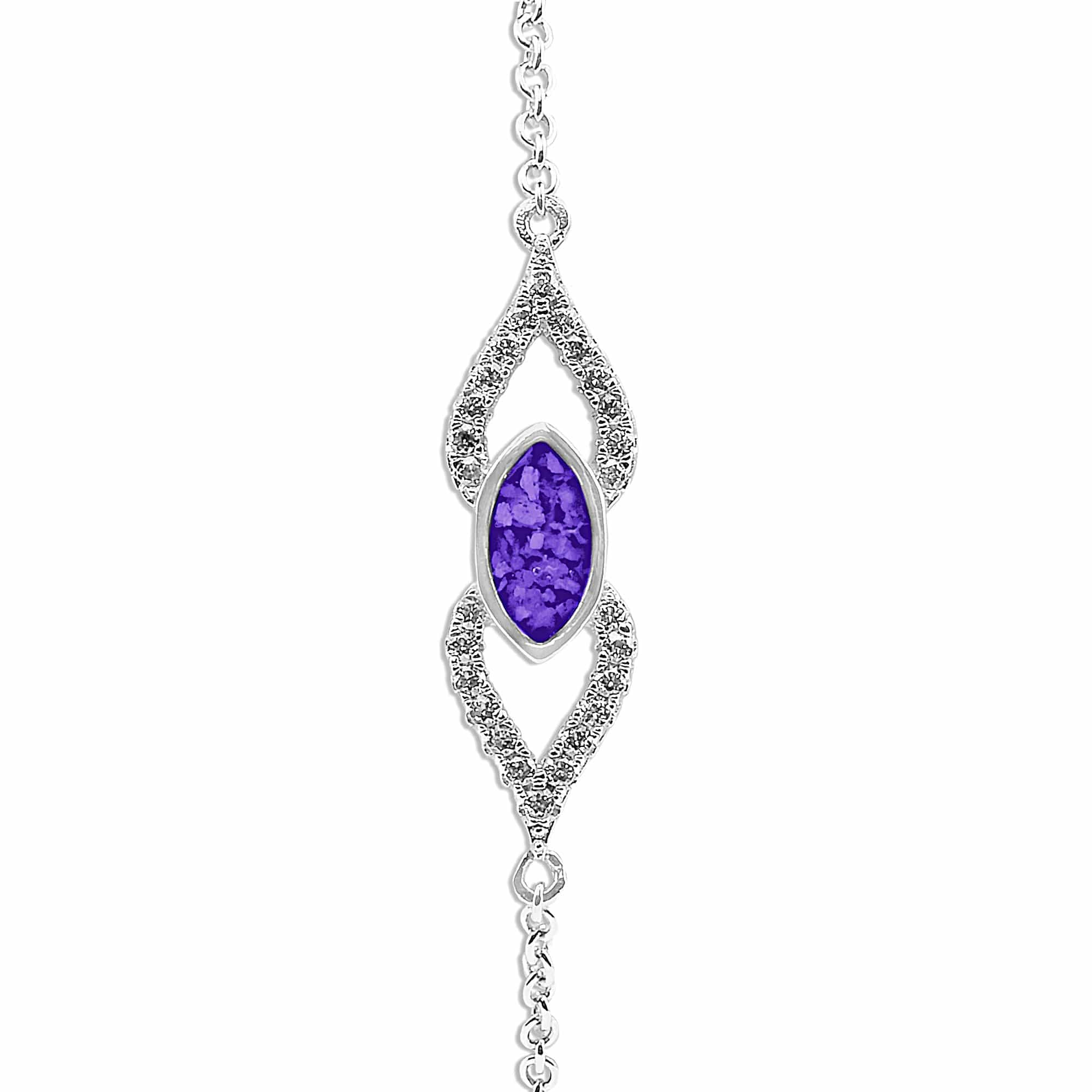 EverWith Ladies Respect Memorial Ashes Bracelet with Fine Crystals Purple