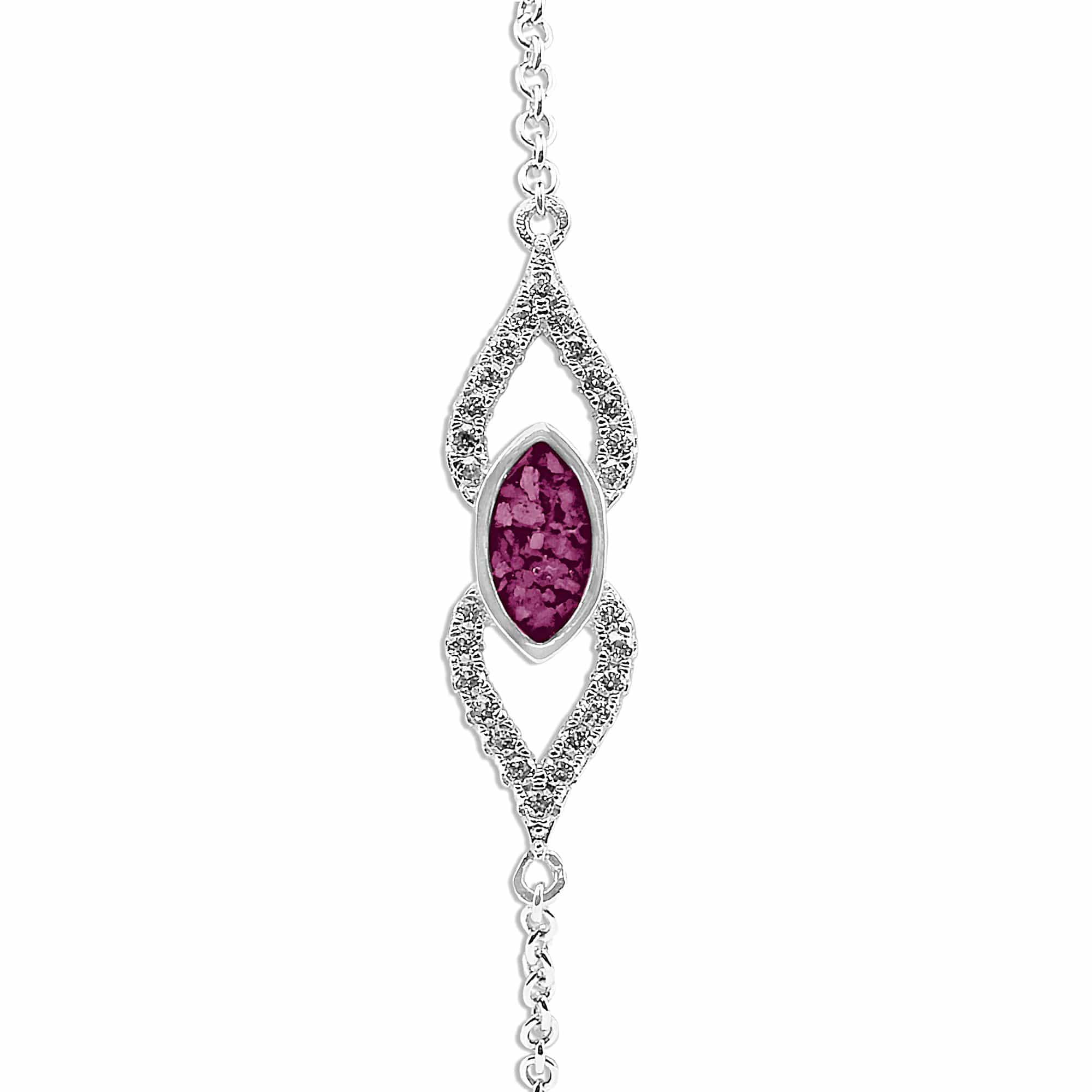 EverWith Ladies Respect Memorial Ashes Bracelet with Fine Crystals Violet