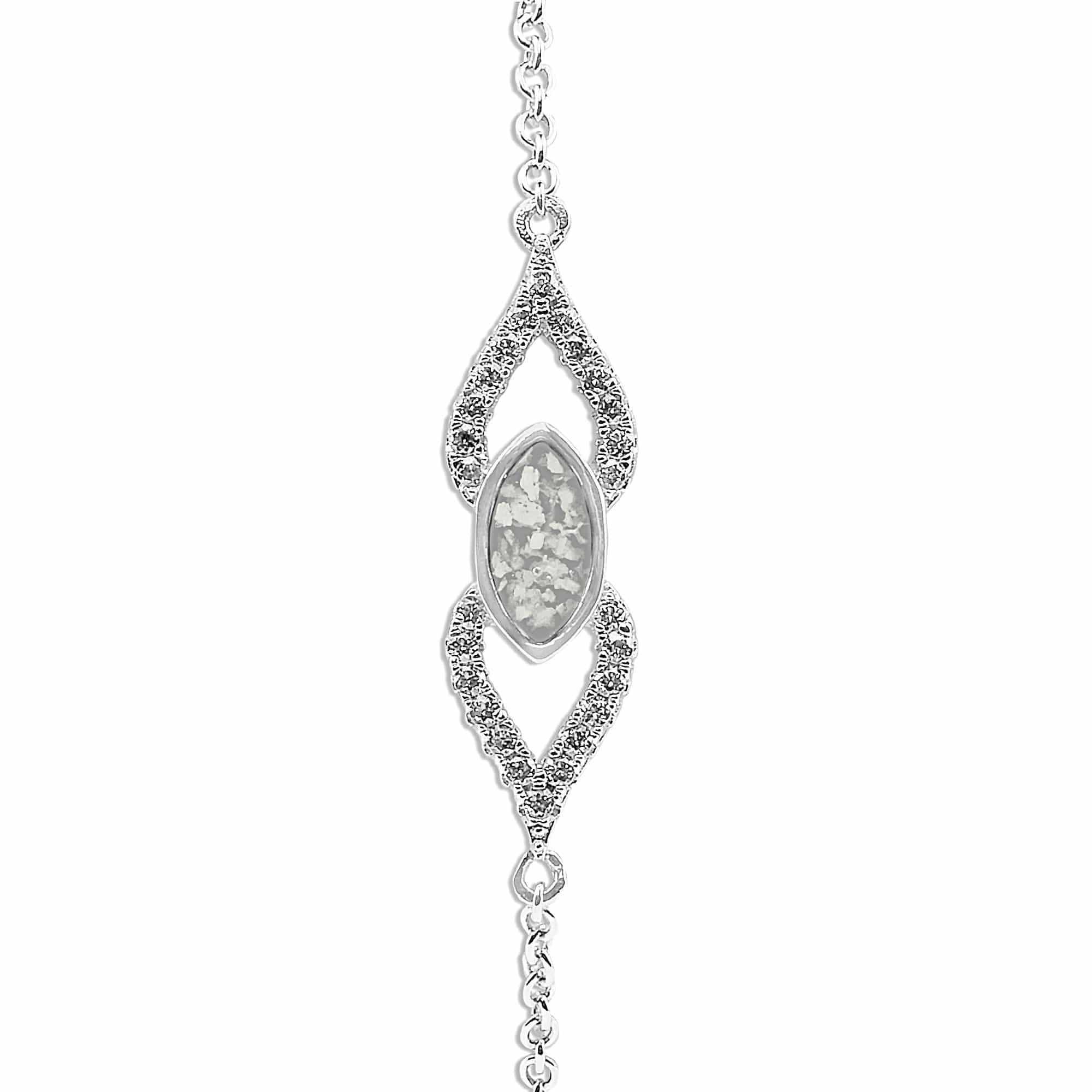 EverWith Ladies Respect Memorial Ashes Bracelet with Fine Crystals White