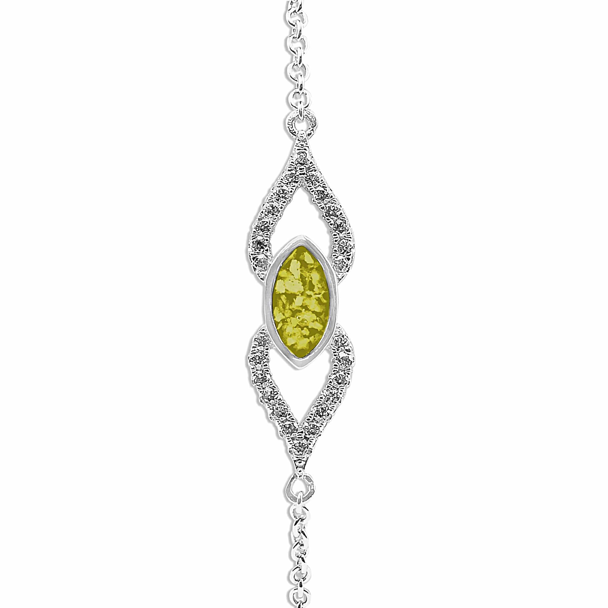 EverWith Ladies Respect Memorial Ashes Bracelet with Fine Crystals Yellow