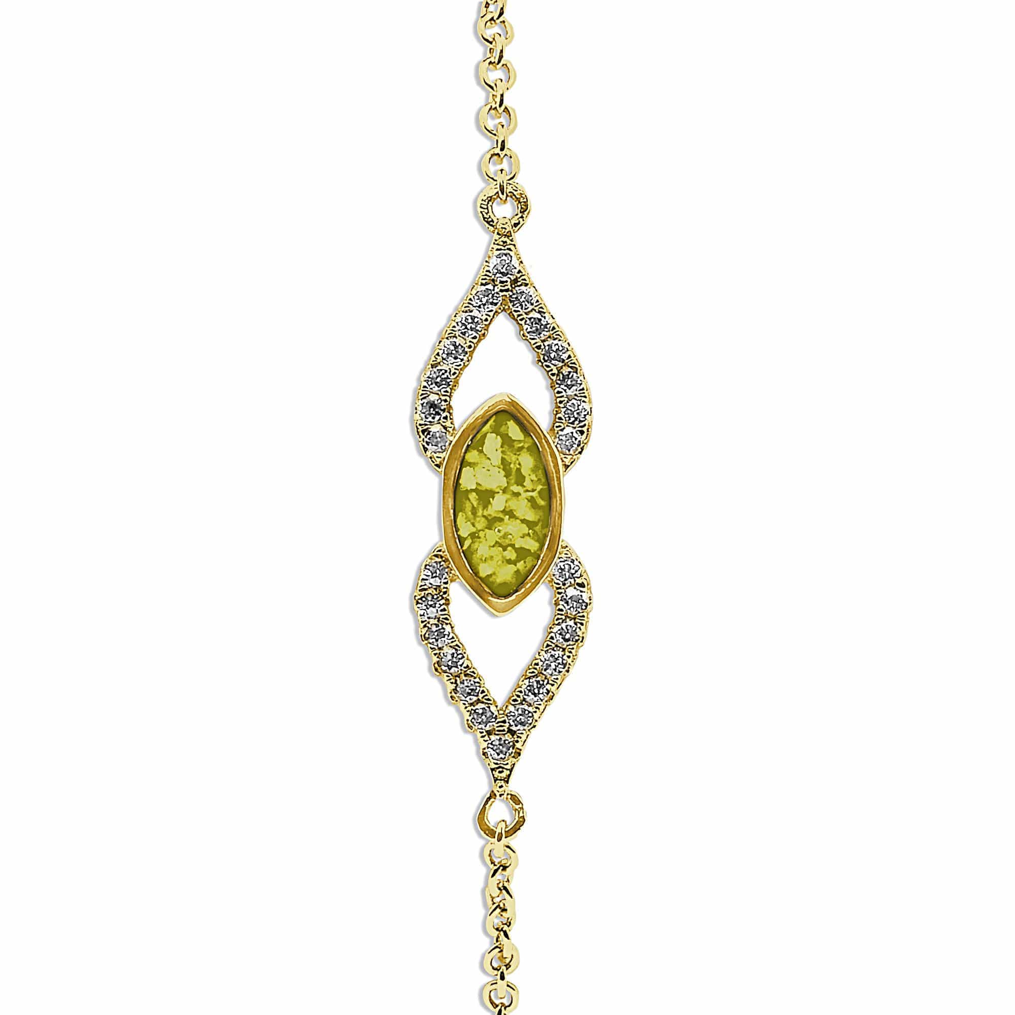 EverWith Ladies Respect Memorial Ashes Bracelet with Fine Crystals 9k Yellow Gold Yellow