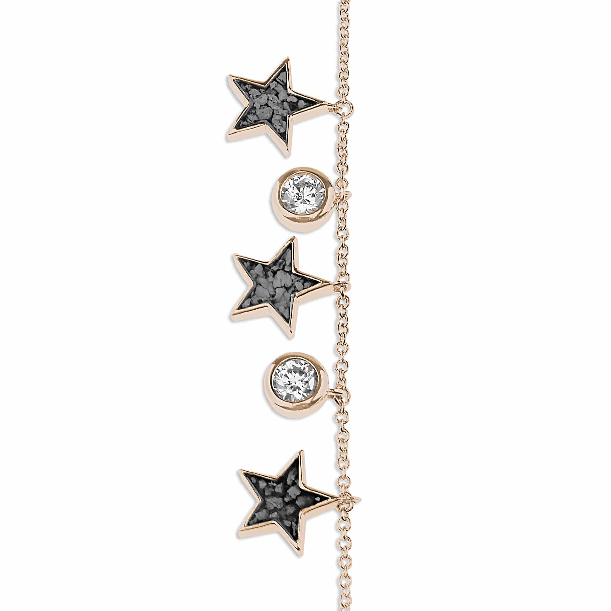 EverWith Ladies Galaxy Memorial Ashes Bracelet with Fine Crystals 9k Rose Gold Black