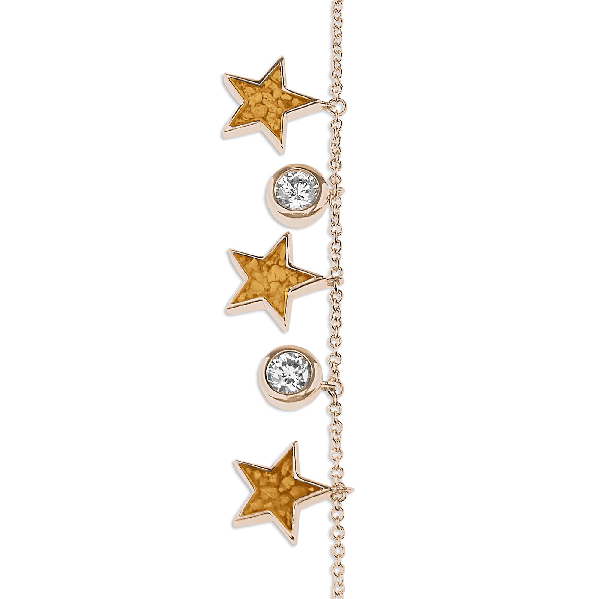 EverWith Ladies Galaxy Memorial Ashes Bracelet with Fine Crystals 9k Rose Gold Orange