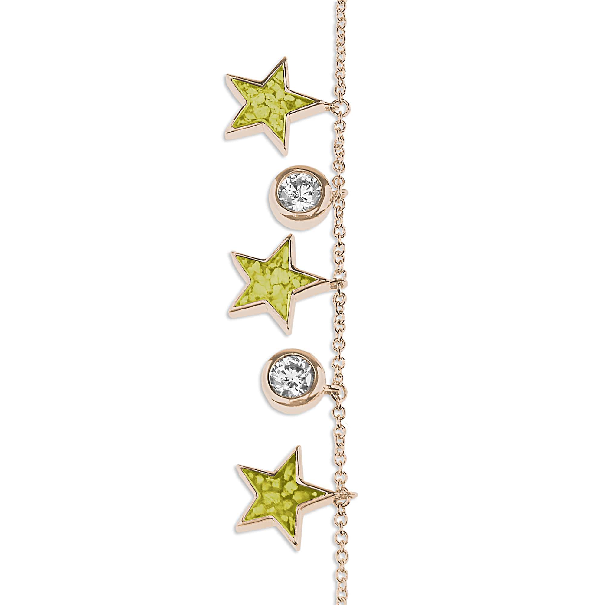EverWith Ladies Galaxy Memorial Ashes Bracelet with Fine Crystals 9k Rose Gold Yellow