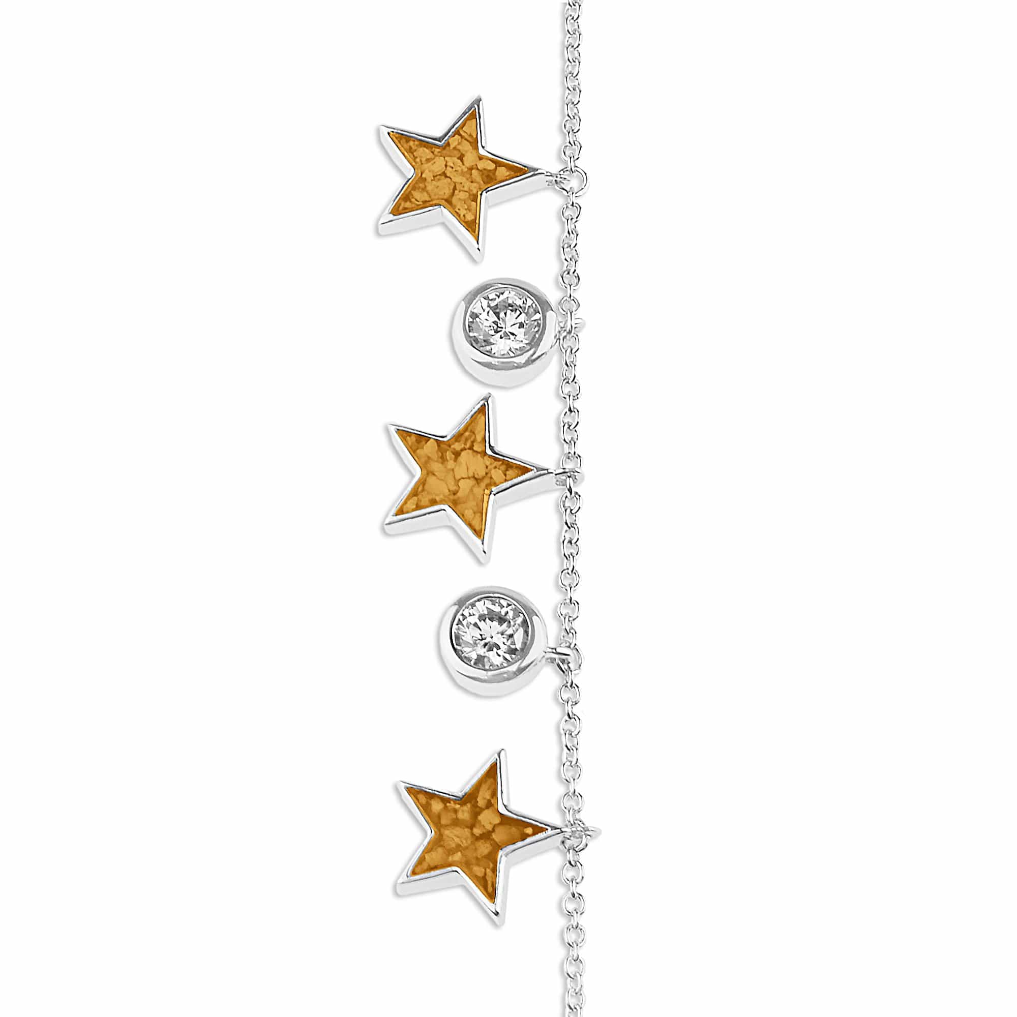 EverWith Ladies Galaxy Memorial Ashes Bracelet with Fine Crystals Orange