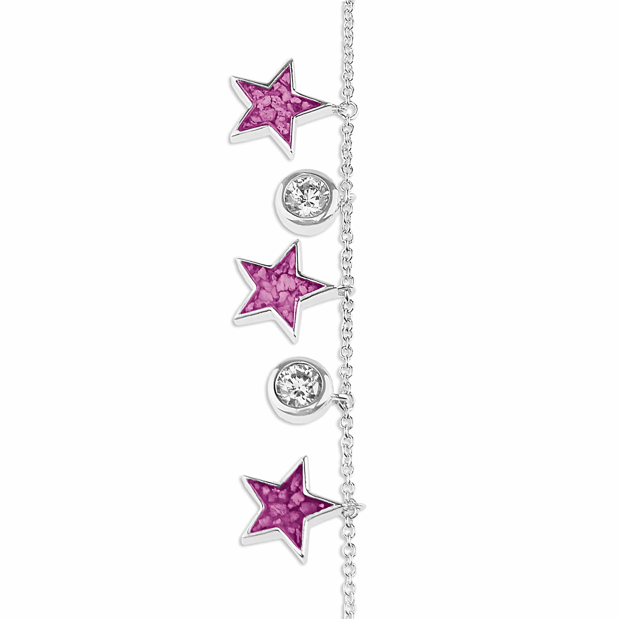 EverWith Ladies Galaxy Memorial Ashes Bracelet with Fine Crystals Pink