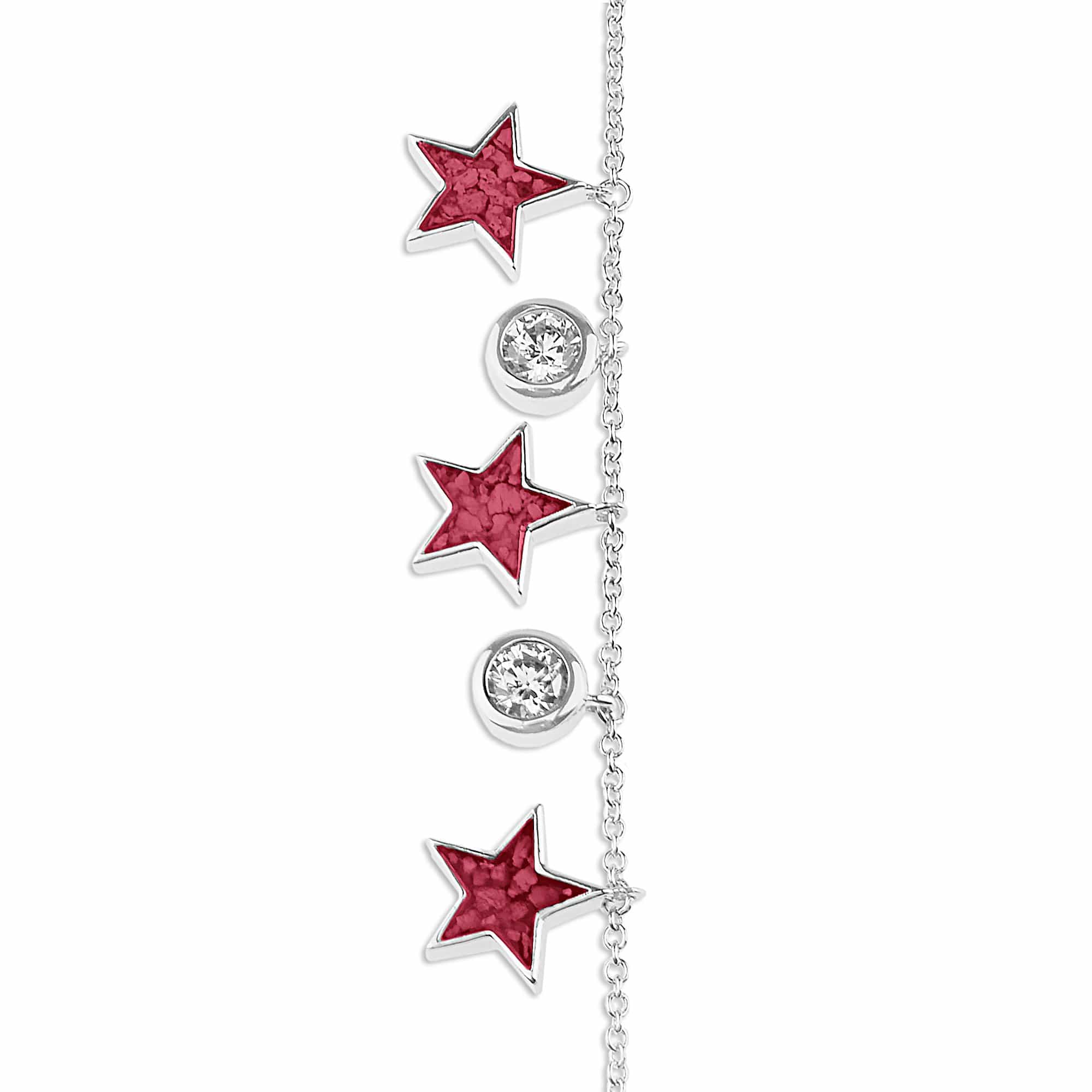 EverWith Ladies Galaxy Memorial Ashes Bracelet with Fine Crystals Red