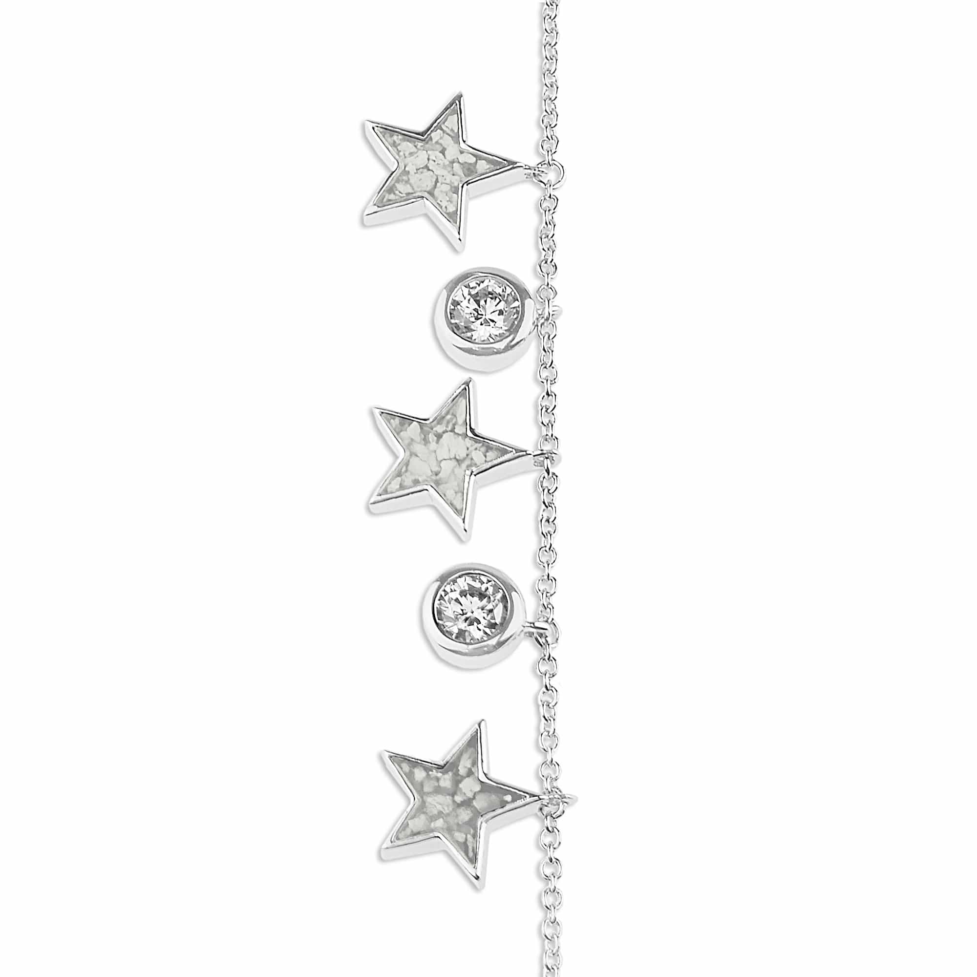 EverWith Ladies Galaxy Memorial Ashes Bracelet with Fine Crystals White