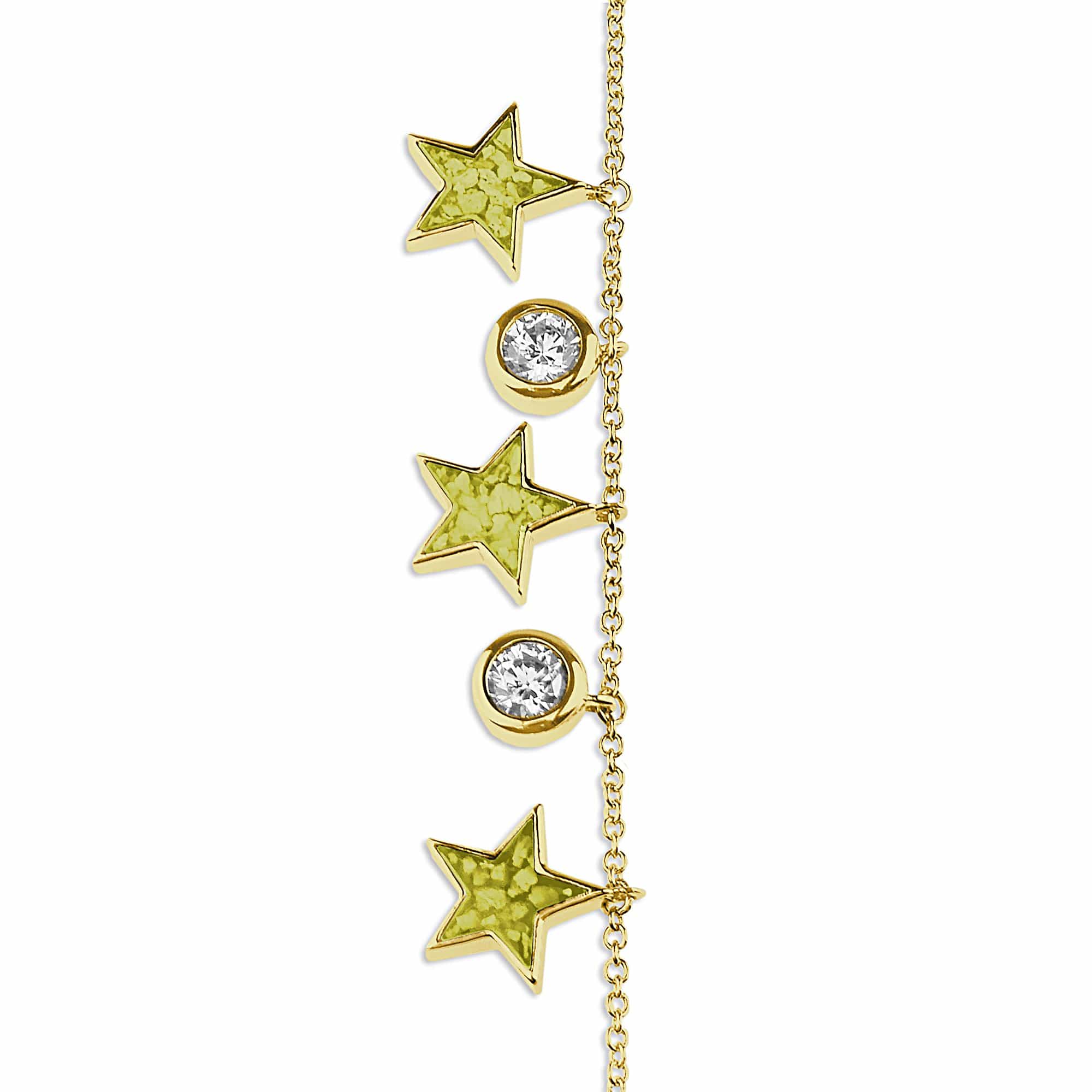 EverWith Ladies Galaxy Memorial Ashes Bracelet with Fine Crystals 9k Yellow Gold Yellow