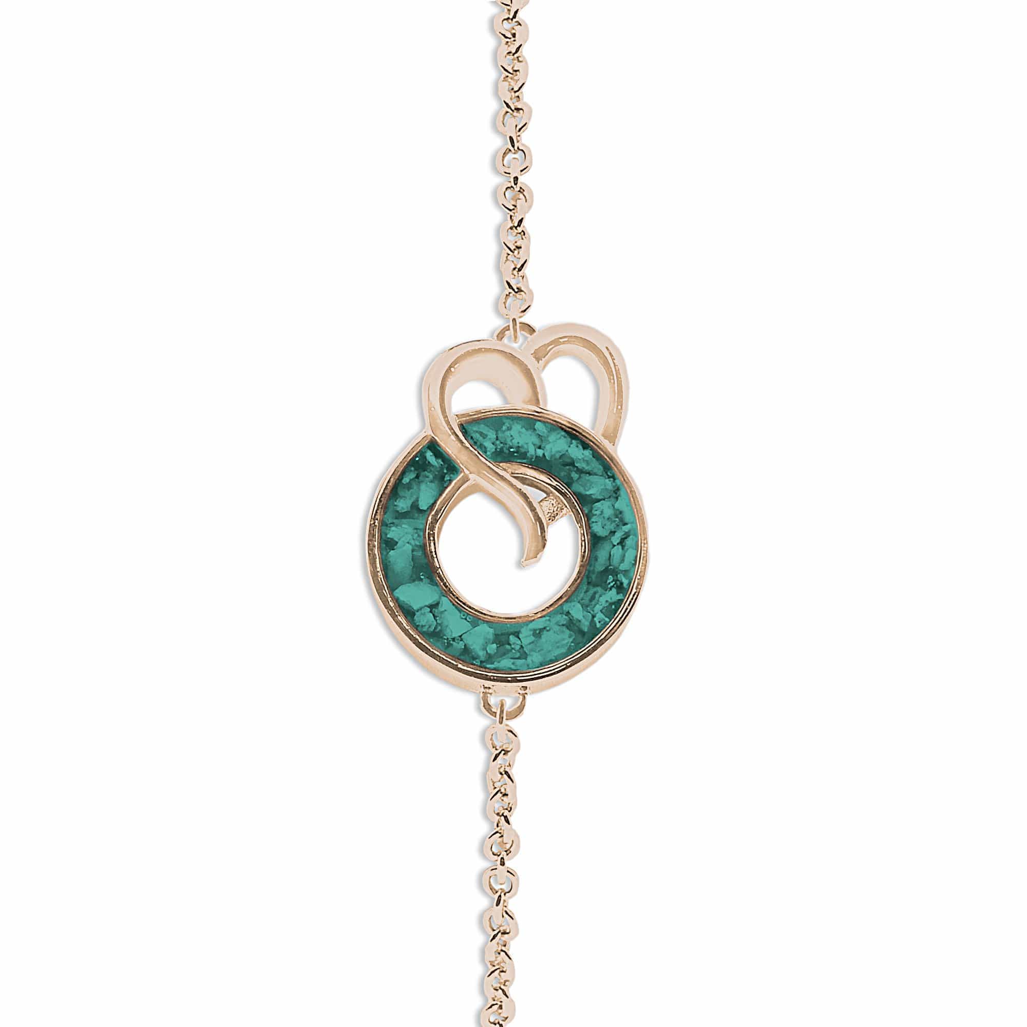 EverWith Ladies Guardian Memorial Ashes Bracelet 9k Rose Gold Aqua