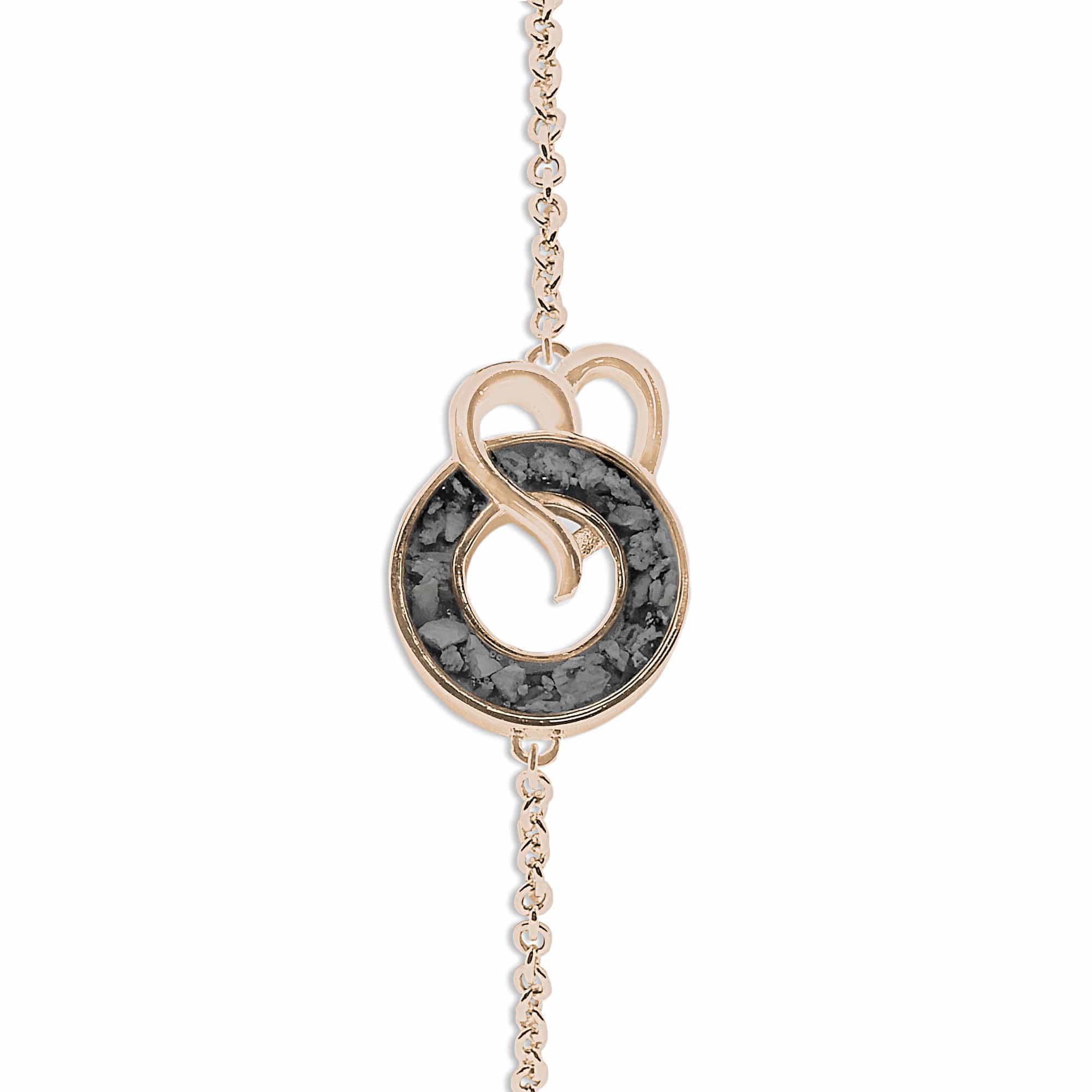EverWith Ladies Guardian Memorial Ashes Bracelet 9k Rose Gold Black