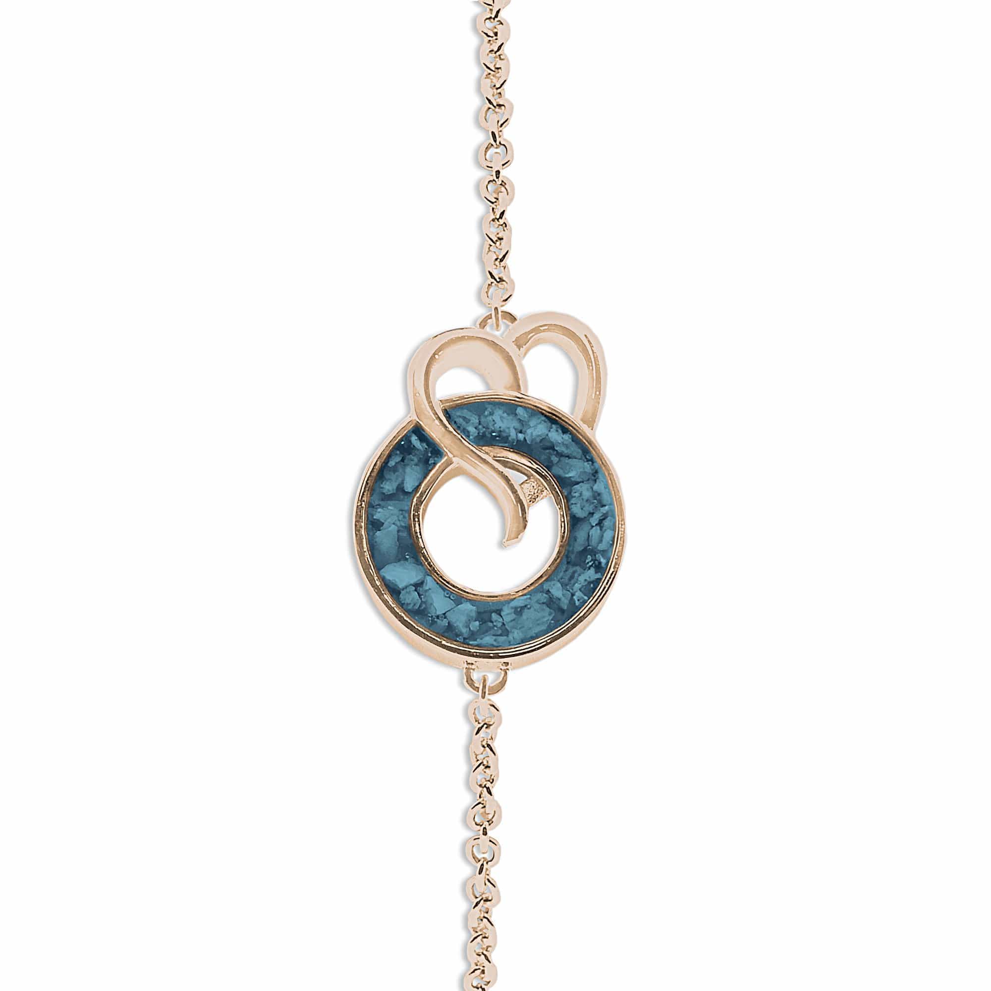 EverWith Ladies Guardian Memorial Ashes Bracelet 9k Rose Gold Blue
