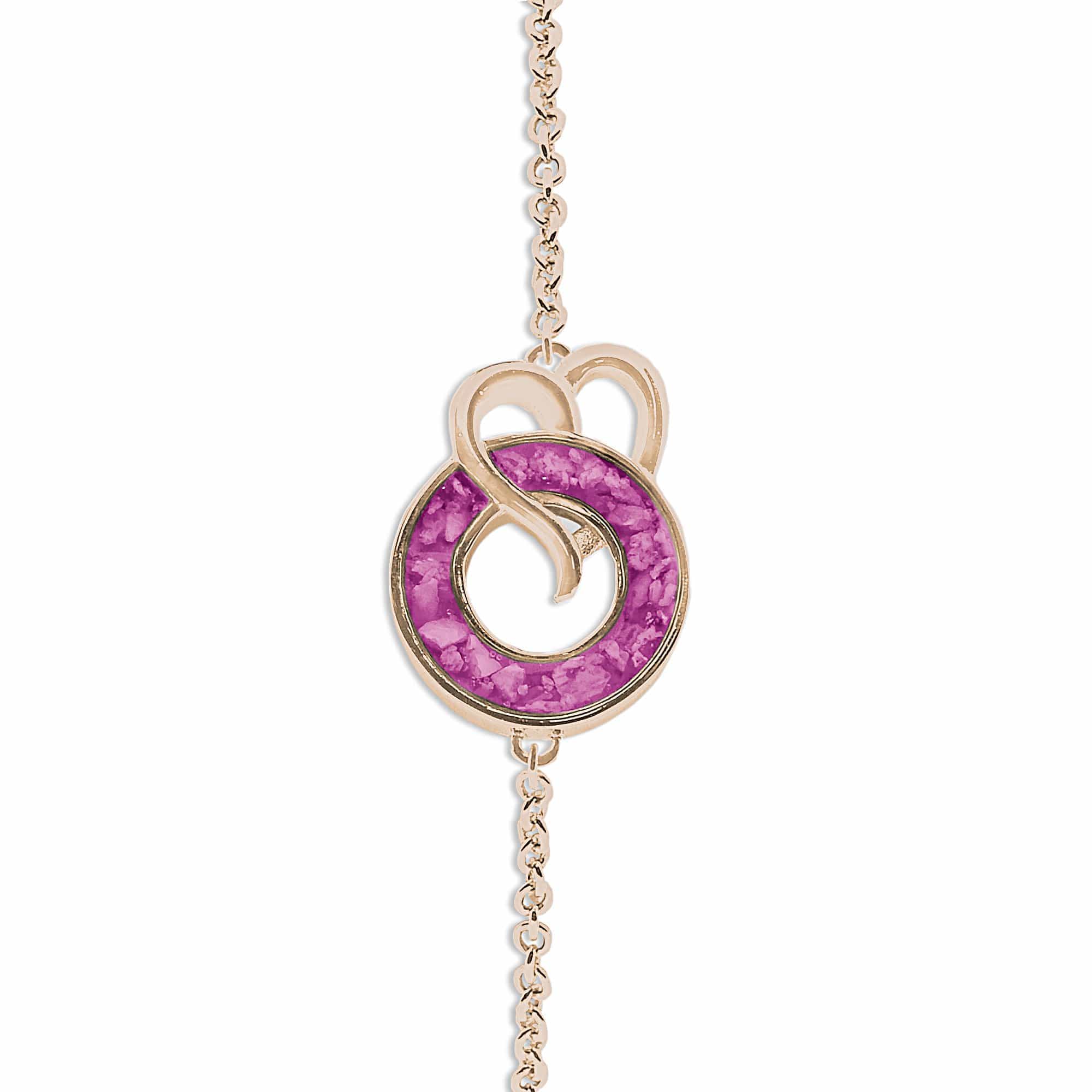 EverWith Ladies Guardian Memorial Ashes Bracelet 9k Rose Gold Pink