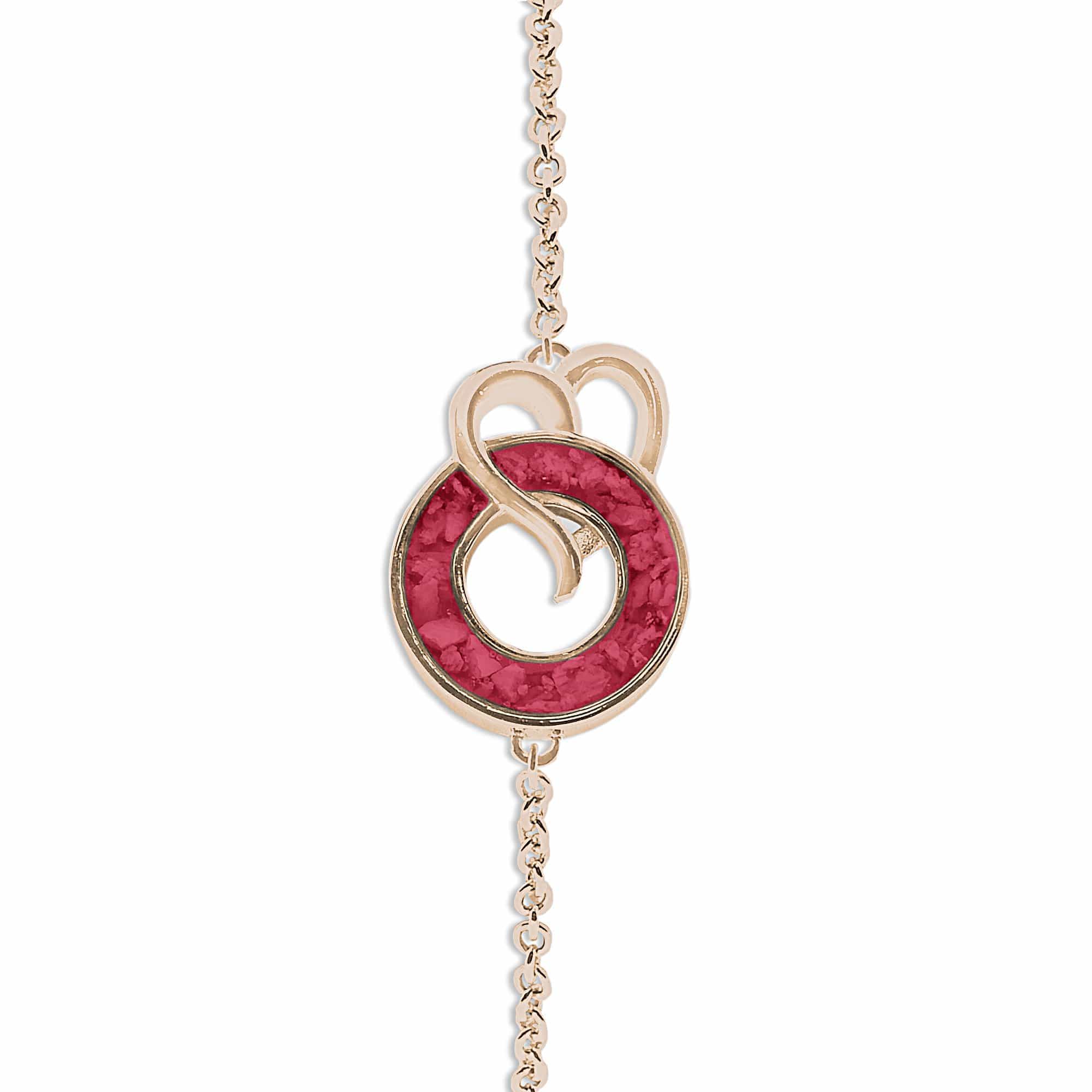 EverWith Ladies Guardian Memorial Ashes Bracelet 9k Rose Gold Red