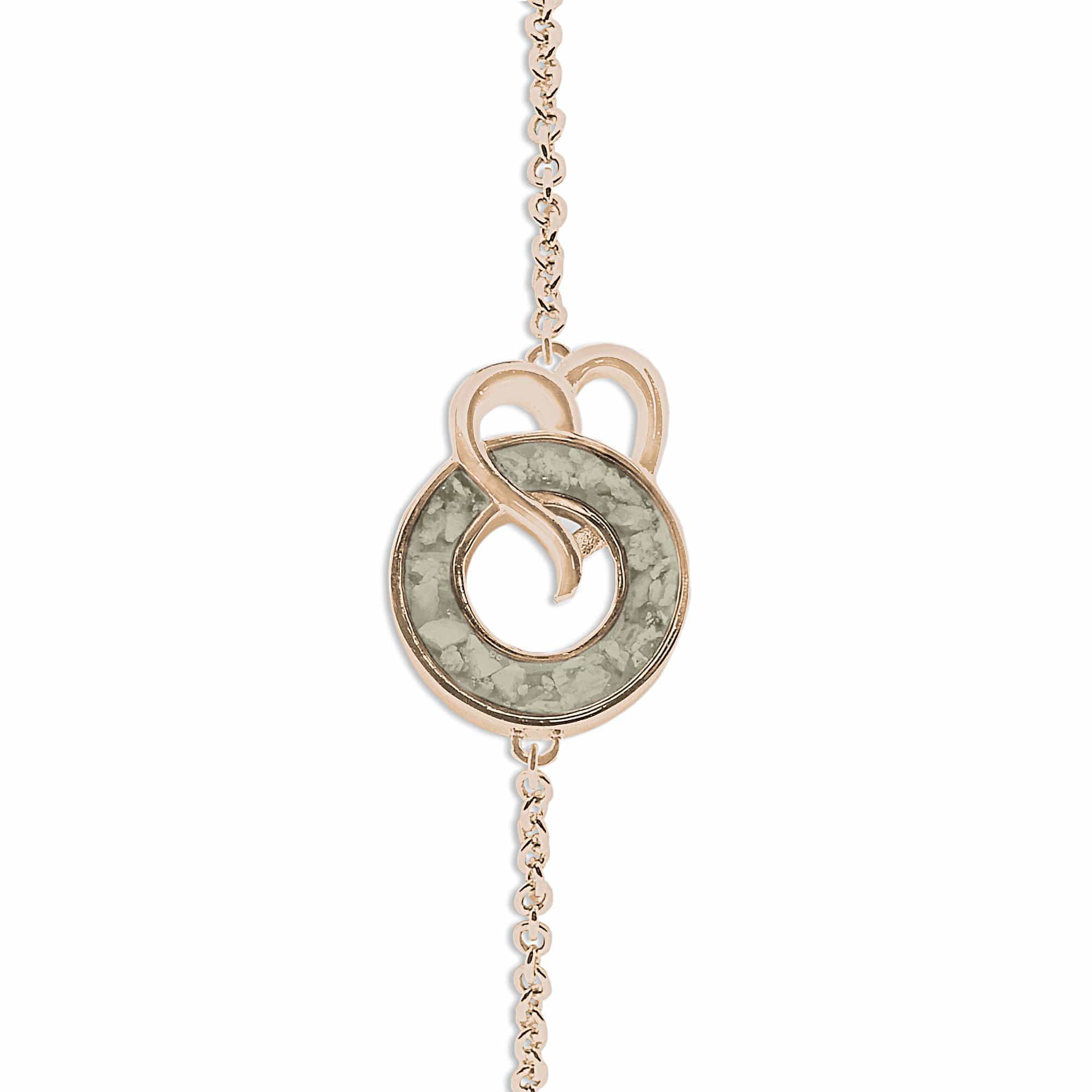 EverWith Ladies Guardian Memorial Ashes Bracelet 9k Rose Gold Transparent