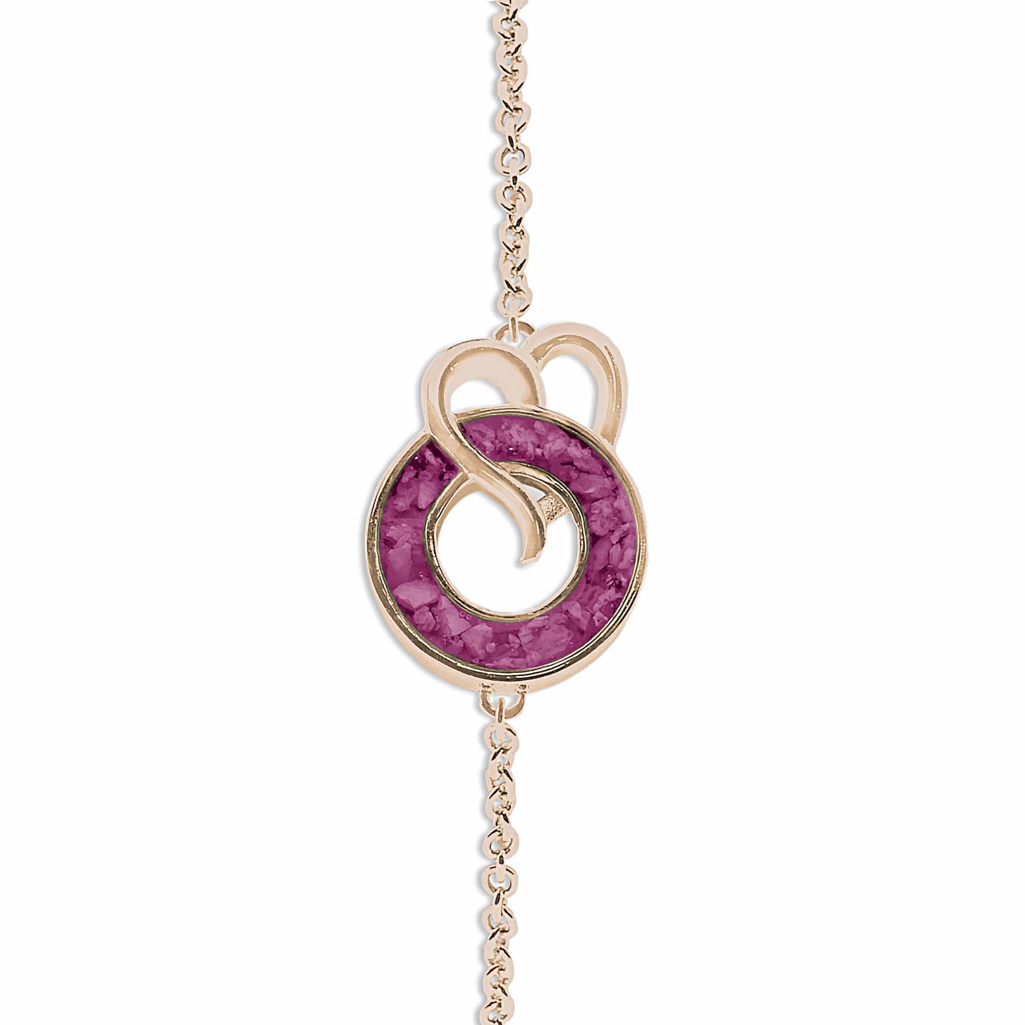 EverWith Ladies Guardian Memorial Ashes Bracelet 9k Rose Gold Violet