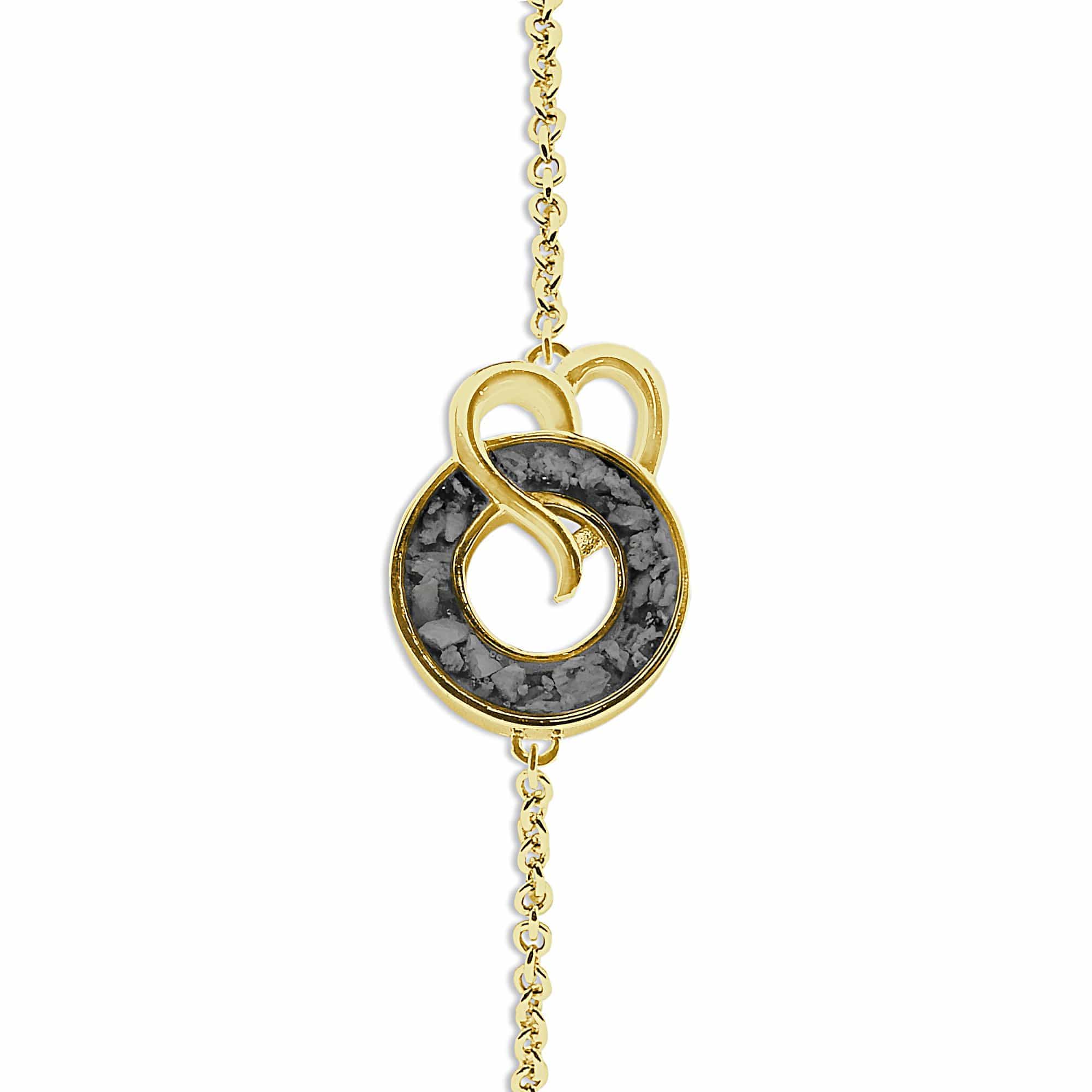 EverWith Ladies Guardian Memorial Ashes Bracelet 9k Yellow Gold Black