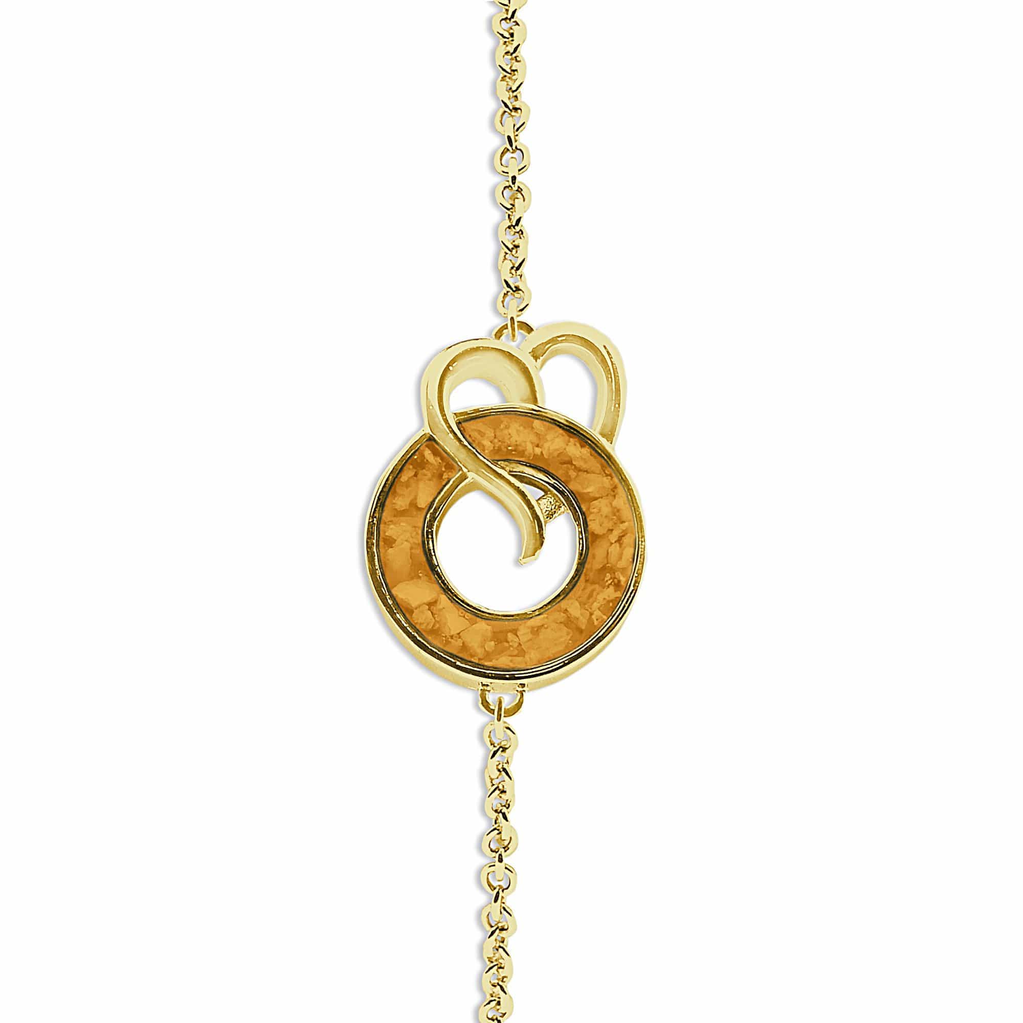 EverWith Ladies Guardian Memorial Ashes Bracelet 9k Yellow Gold Orange