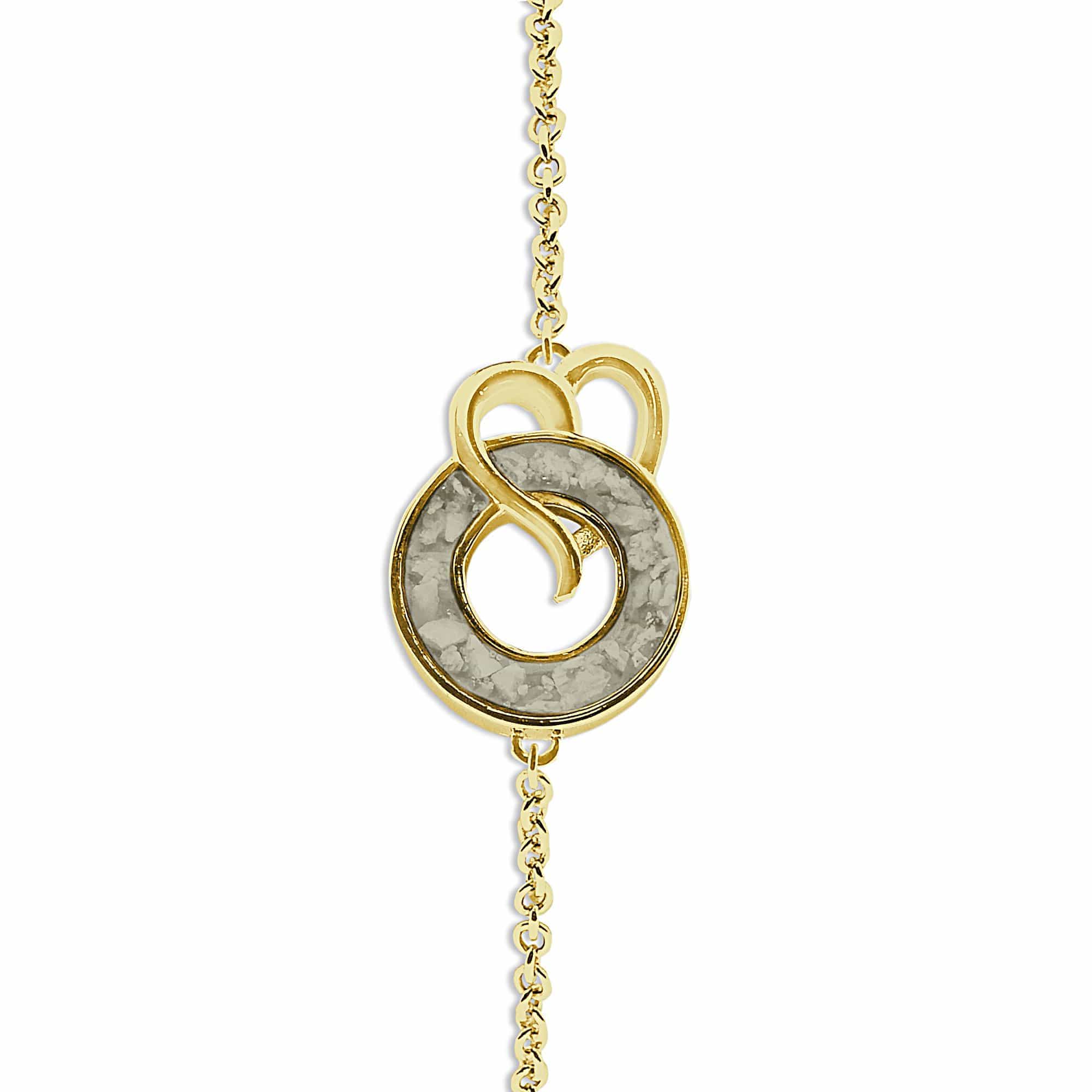 EverWith Ladies Guardian Memorial Ashes Bracelet 9k Yellow Gold Transparent