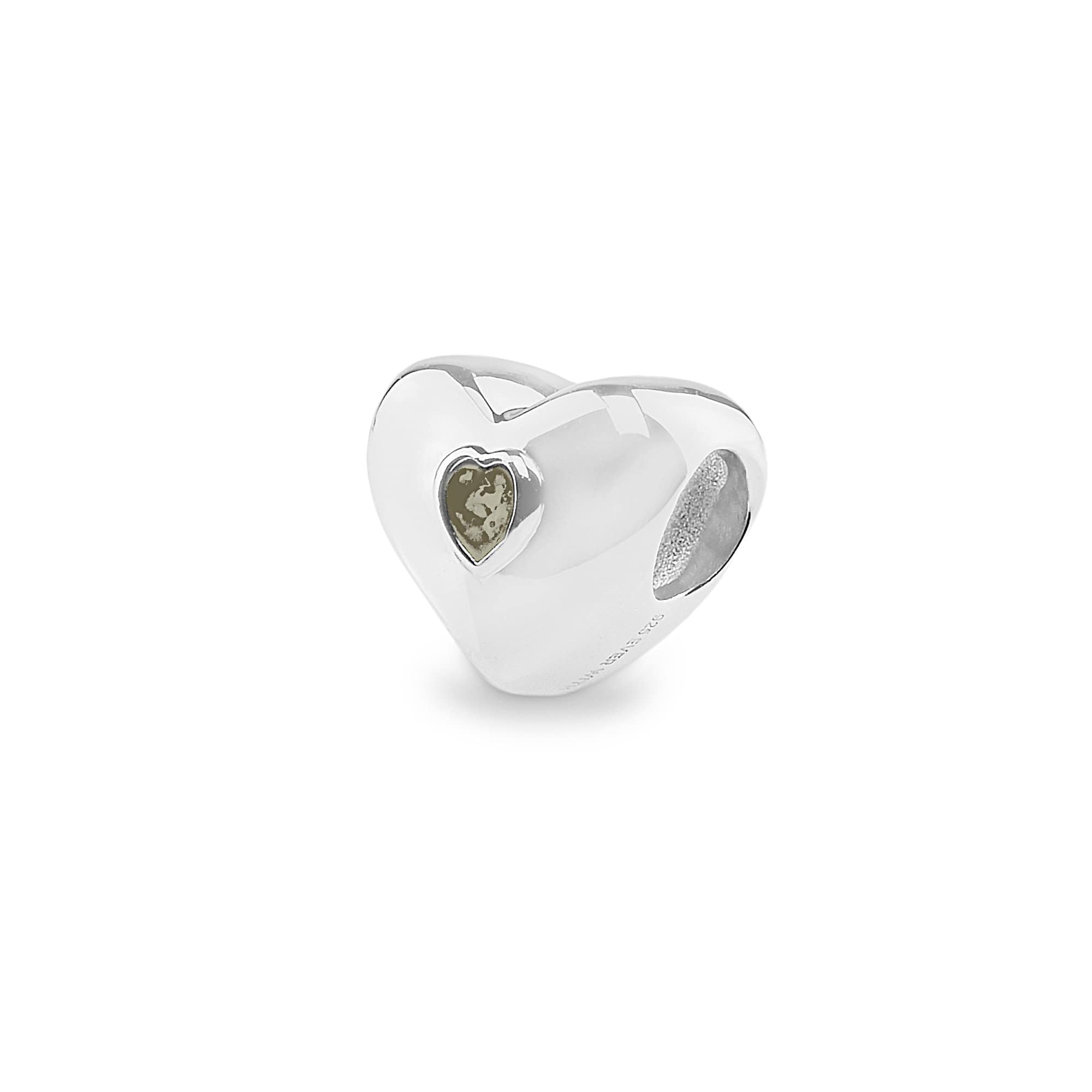 EverWith Heart Memorial Ashes Charm Bead Transparent