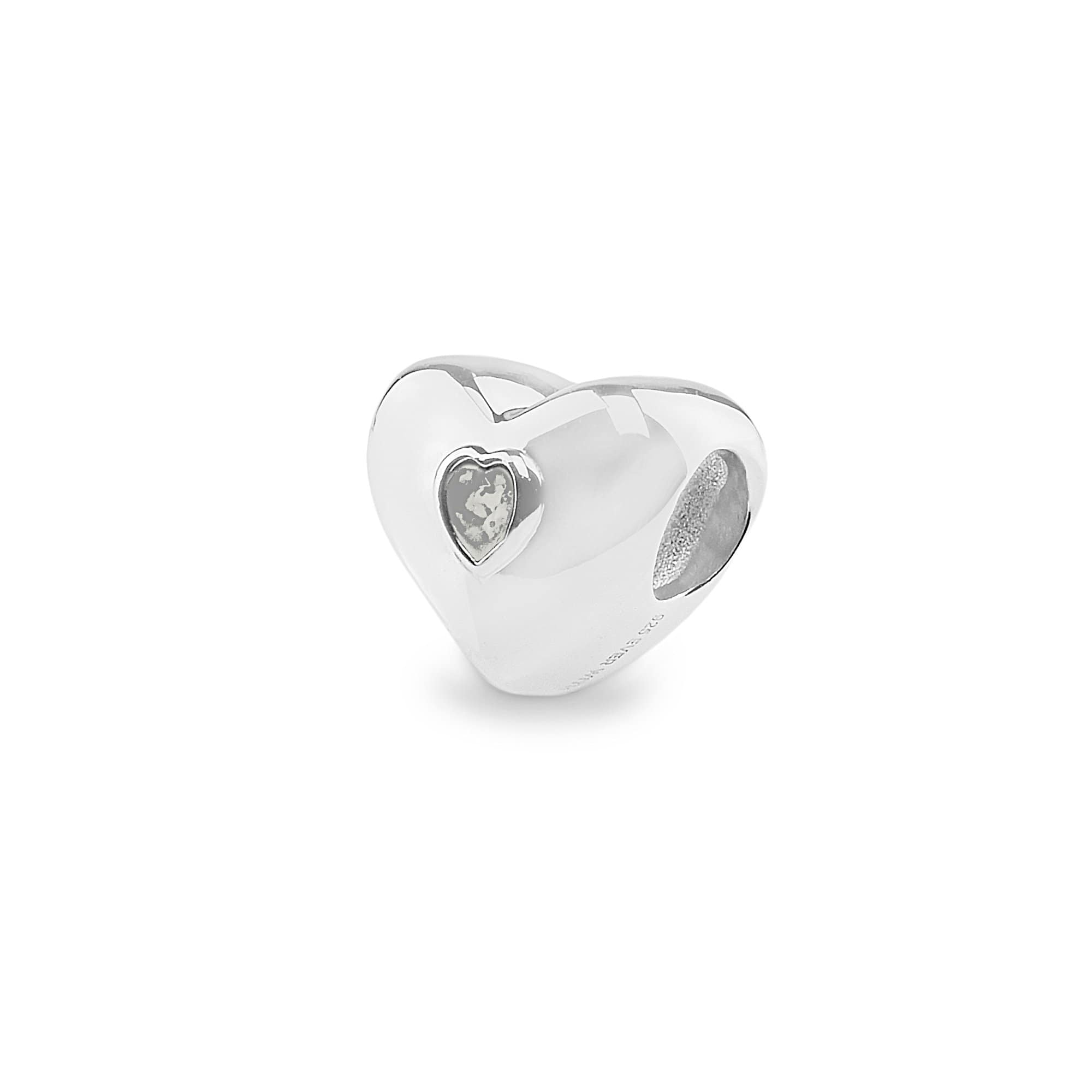 EverWith Heart Memorial Ashes Charm Bead White