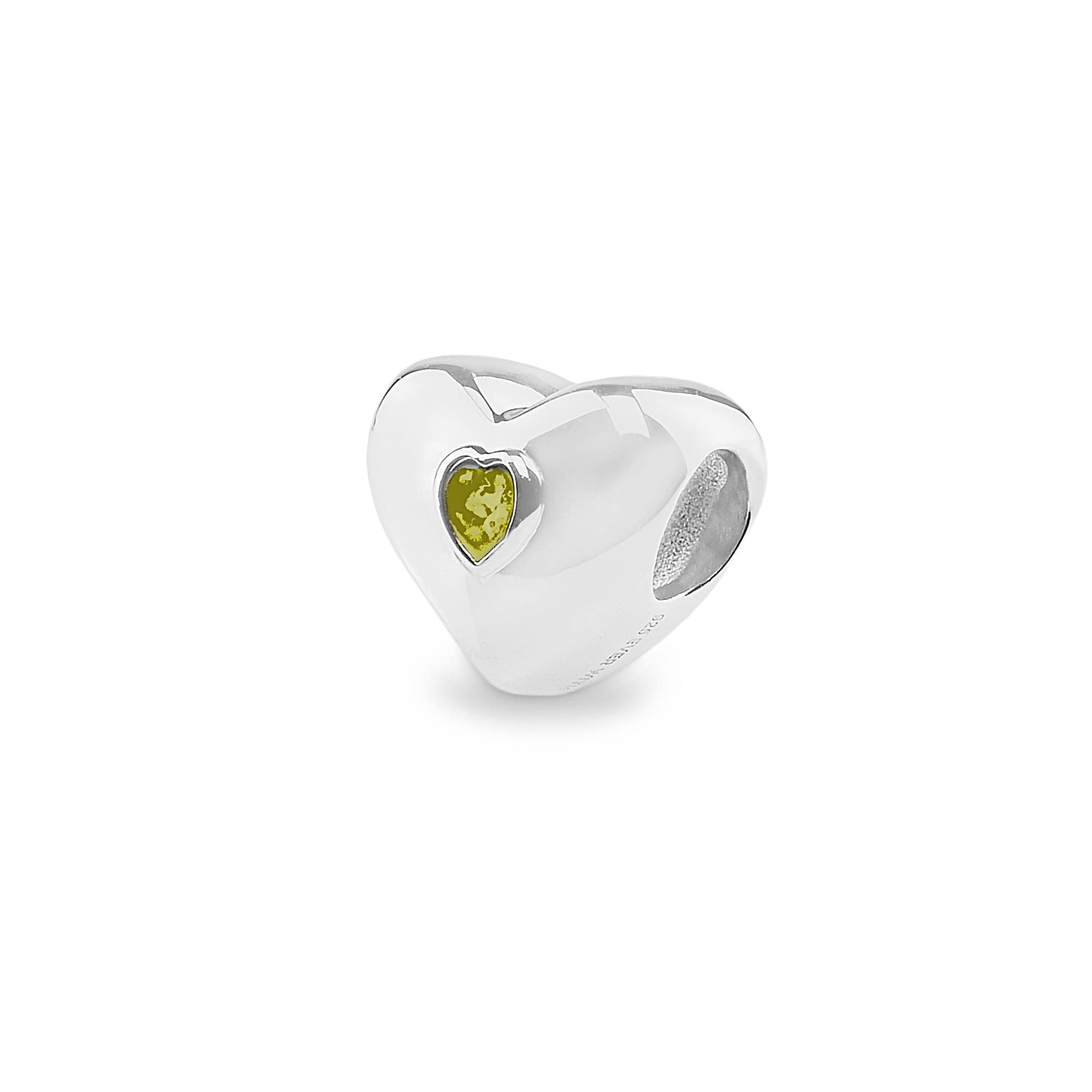 EverWith Heart Memorial Ashes Charm Bead Yellow