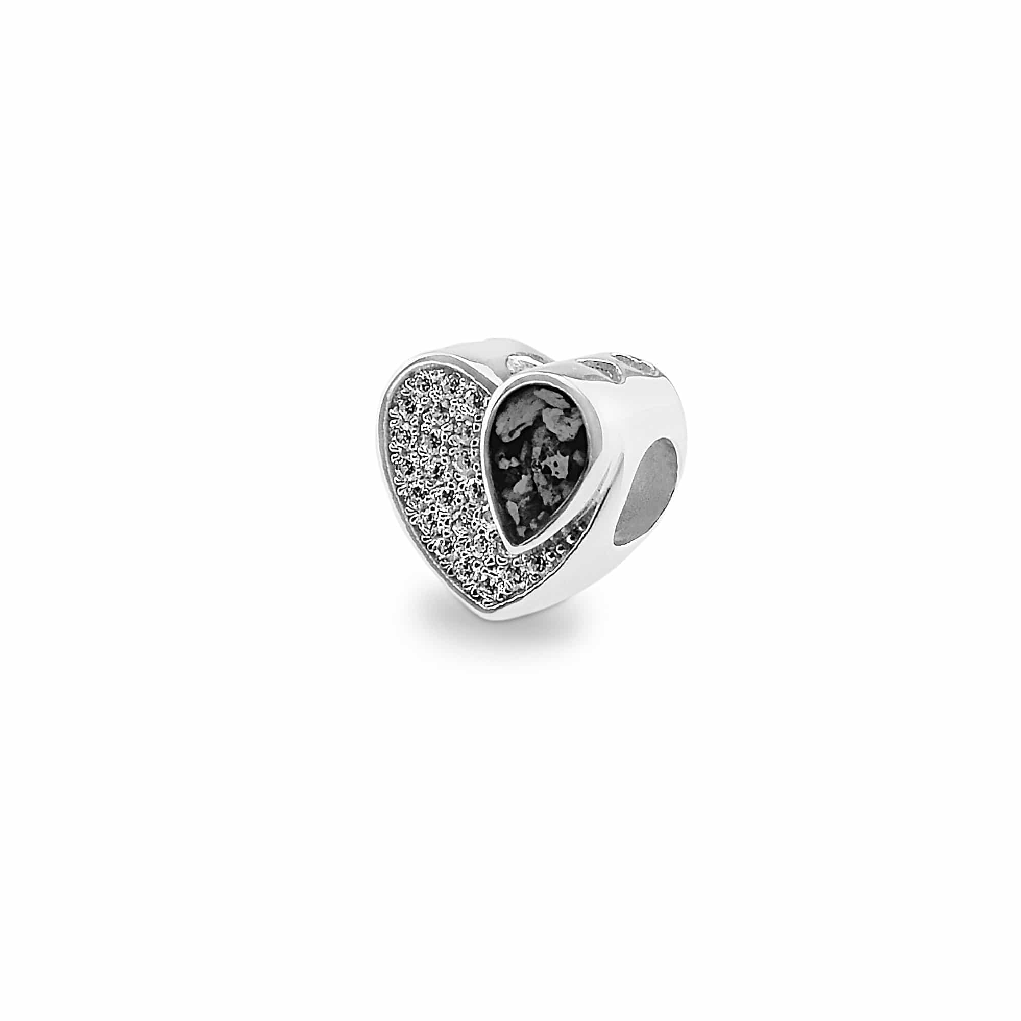 EverWith Beloved Memorial Ashes Charm Bead with Fine Crystals Black