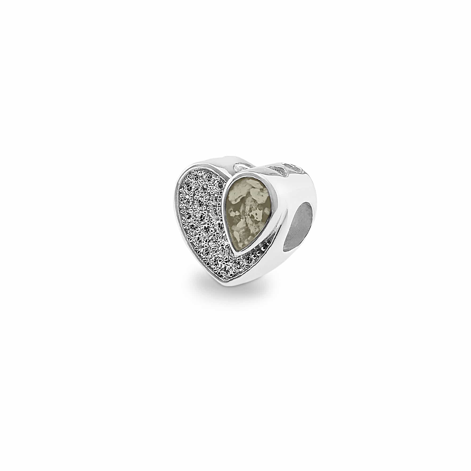 EverWith Beloved Memorial Ashes Charm Bead with Fine Crystals Transparent
