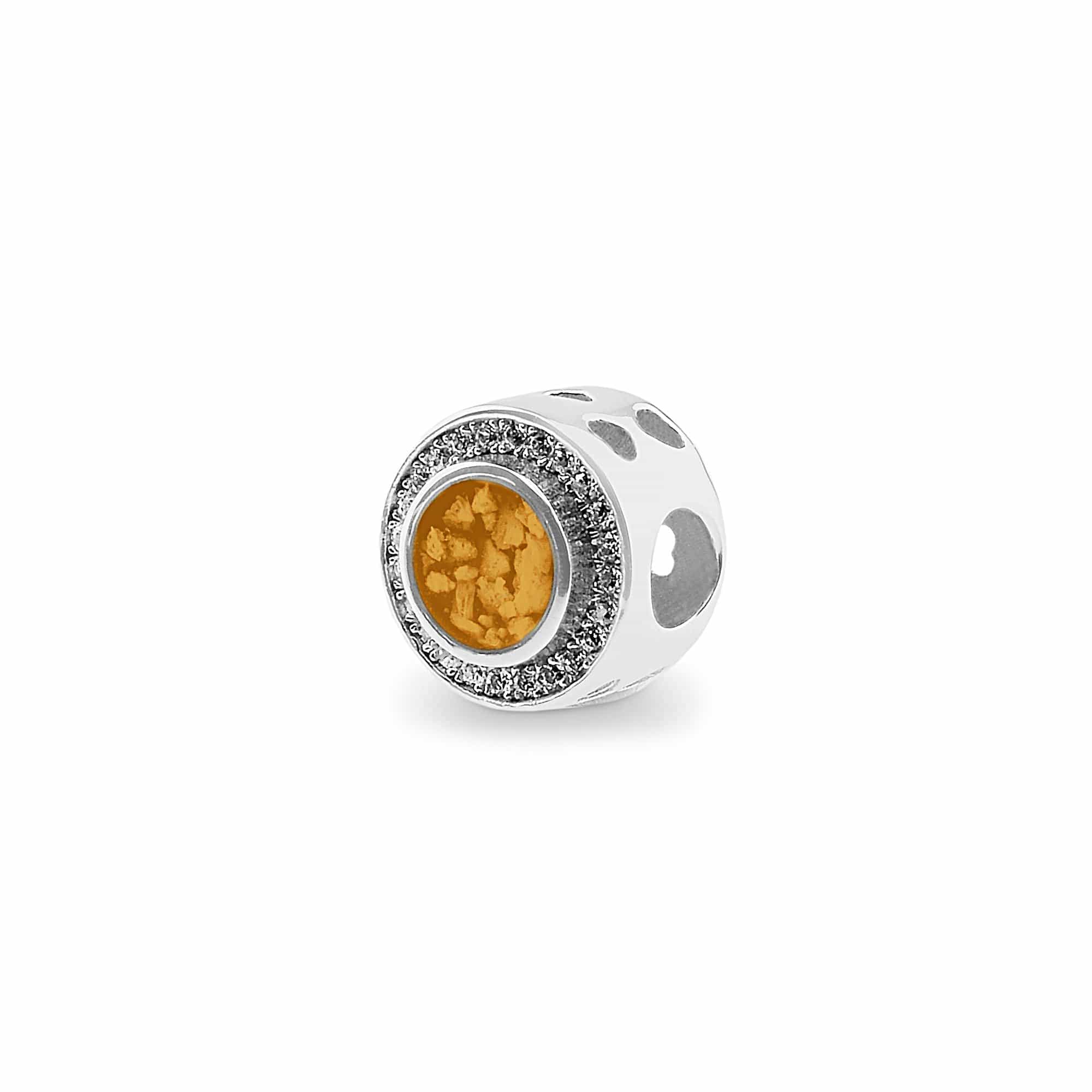 EverWith Admire Memorial Ashes Charm Bead with Fine Crystals Orange