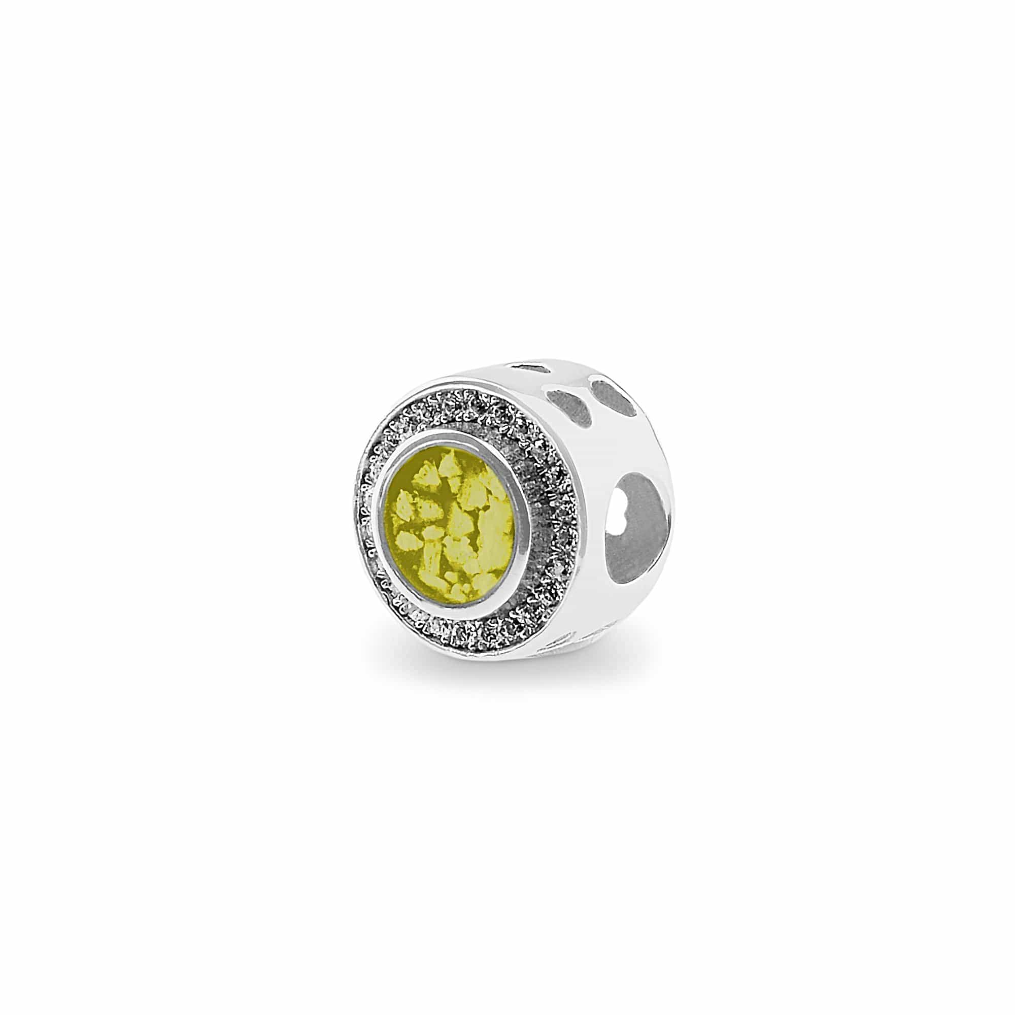 EverWith Admire Memorial Ashes Charm Bead with Fine Crystals Yellow