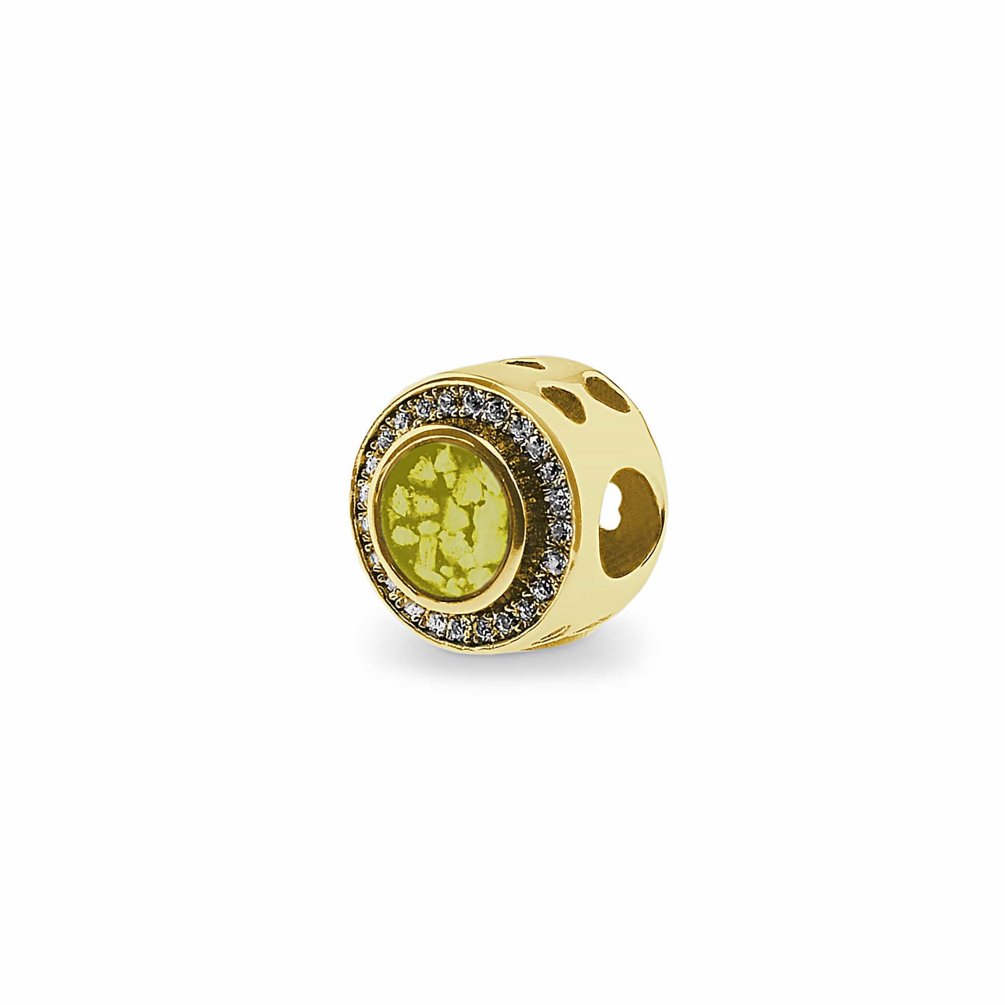 EverWith Admire Memorial Ashes Charm Bead with Fine Crystals 9k Yellow Gold Yellow