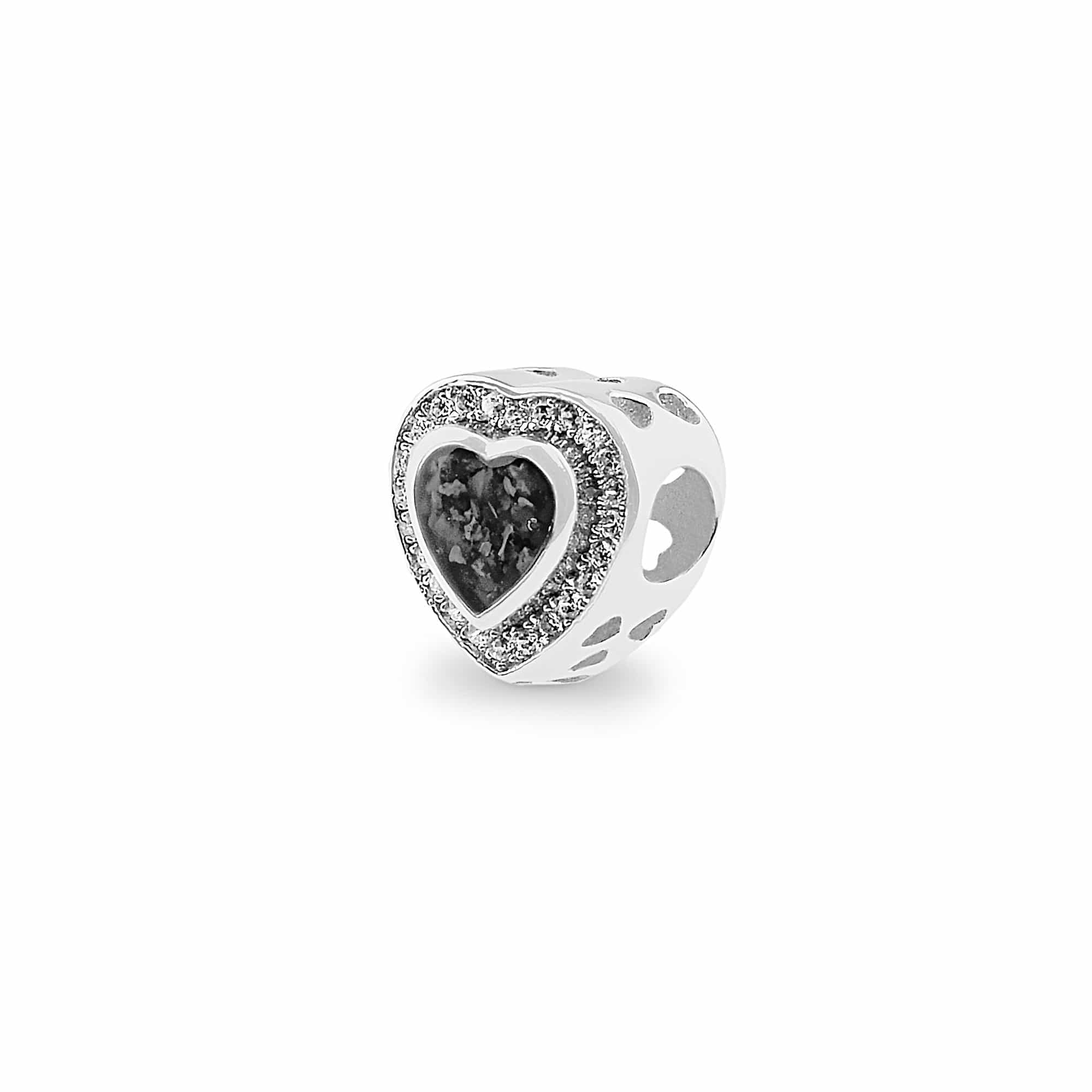 EverWith Comfort Memorial Ashes Charm Bead with Fine Crystals Black