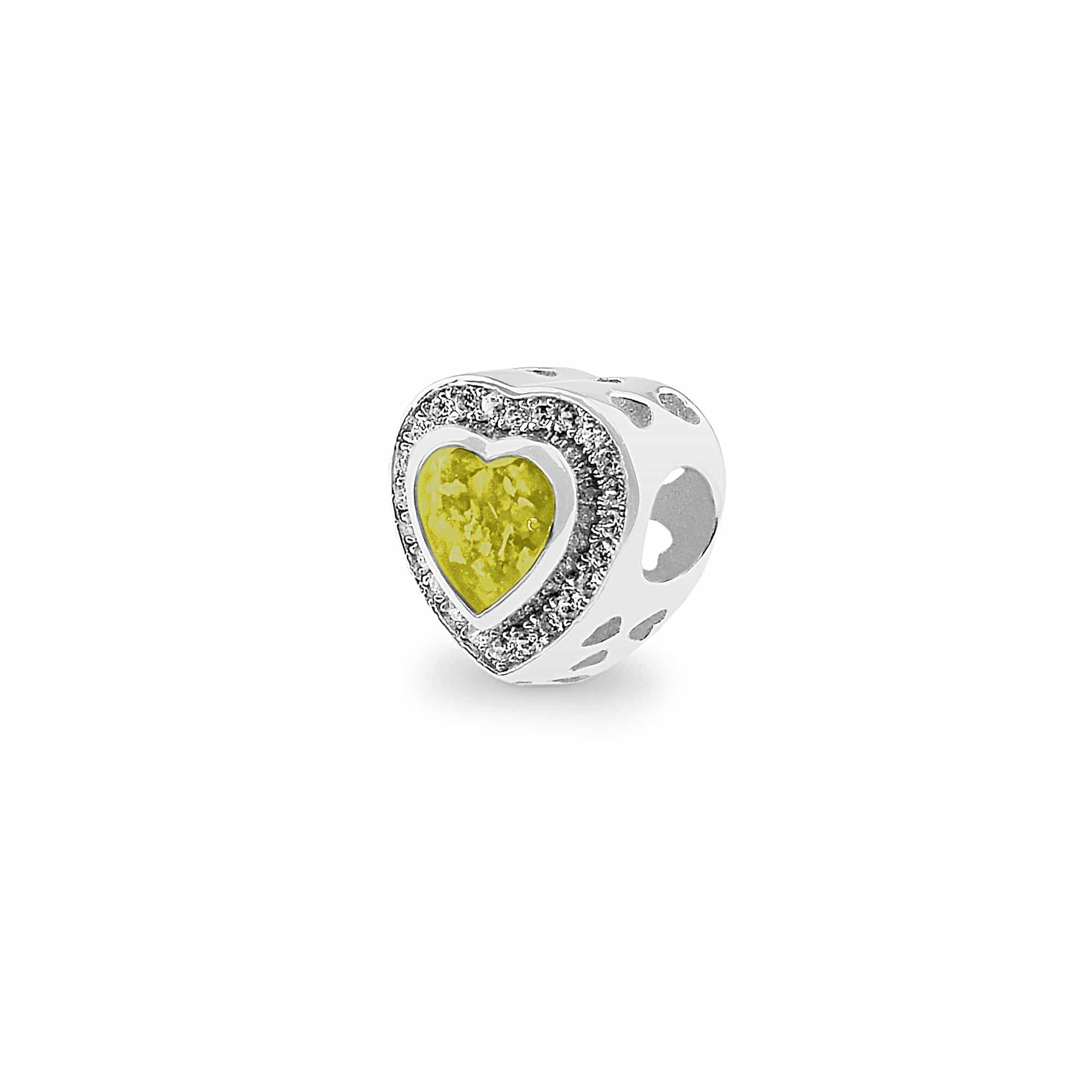 EverWith Comfort Memorial Ashes Charm Bead with Fine Crystals Yellow