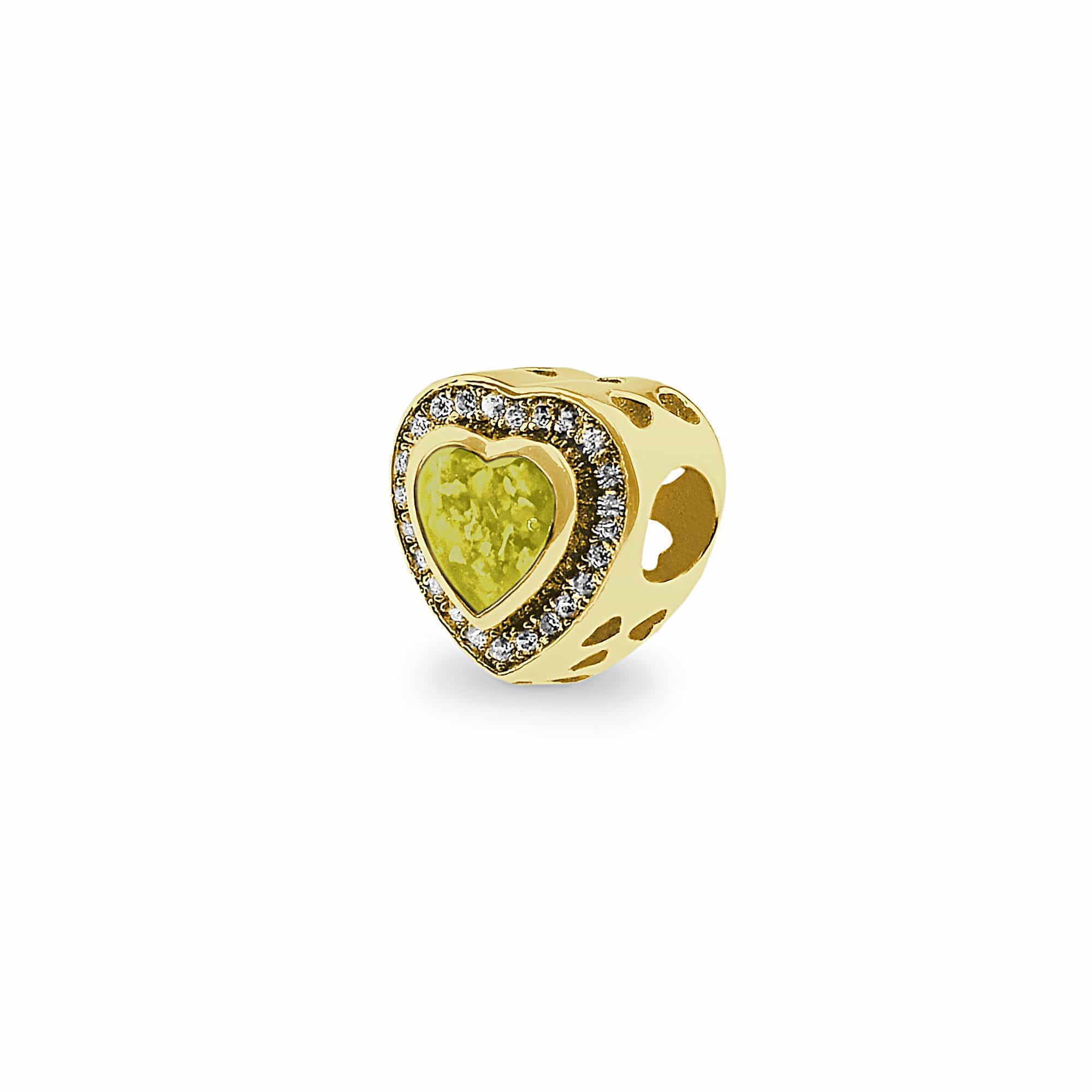 EverWith Comfort Memorial Ashes Charm Bead with Fine Crystals 9k Yellow Gold Yellow